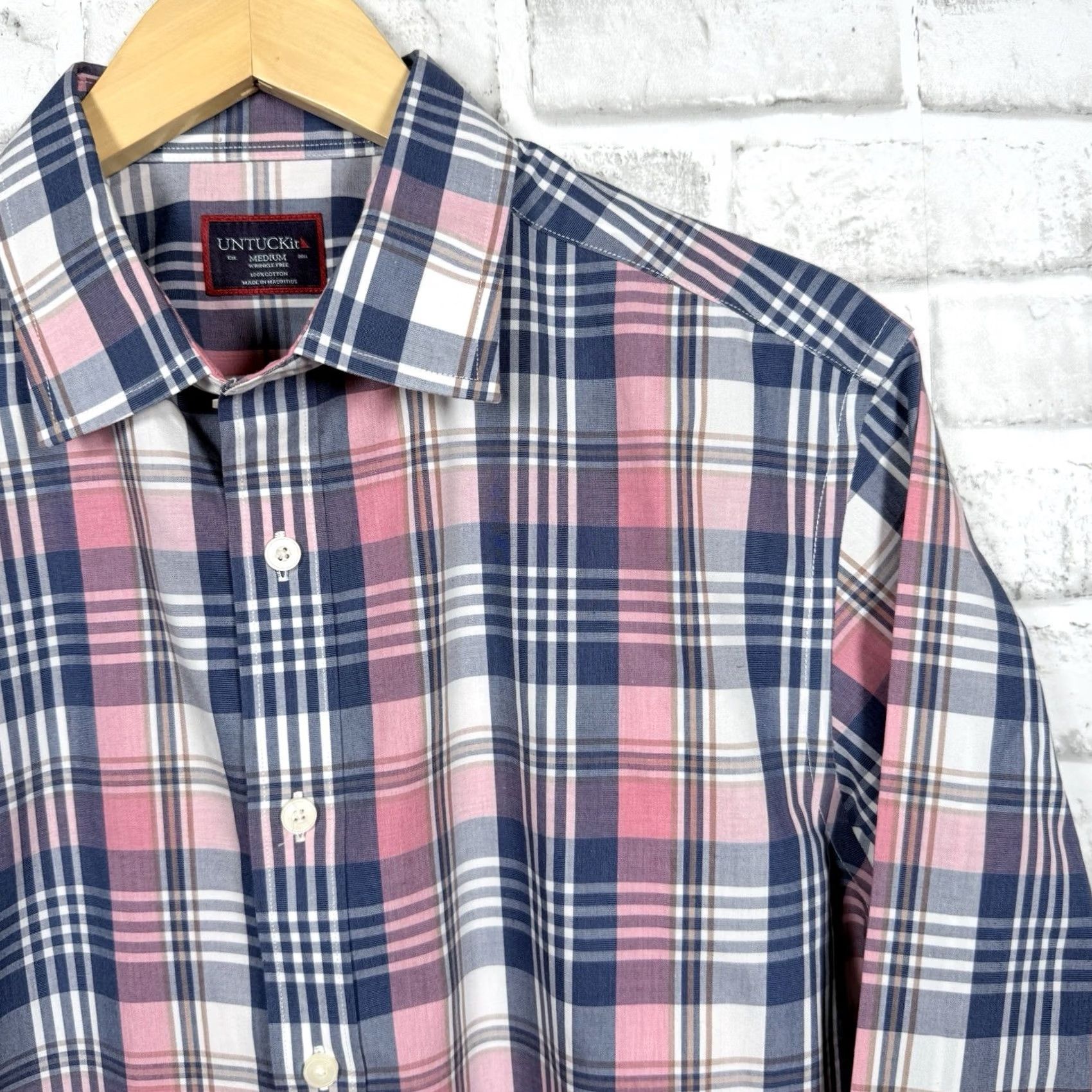 UNTUCKit UNTUCKit Wrinkle Free Plaid Long Sleeve Button-Down Shirt Mens M Multicolor Size US M / EU 48-50 / 2 - 2 Thumbnail