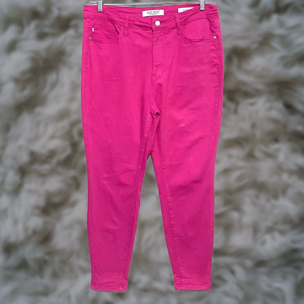 Vintage Judy Blue Hot Pink Daphne Slim Fit High Waist Jeans 31/13 Jeans Slim Pink Preppy Womens Size 24" / US 00 / IT 34 - 1 Thumbnail