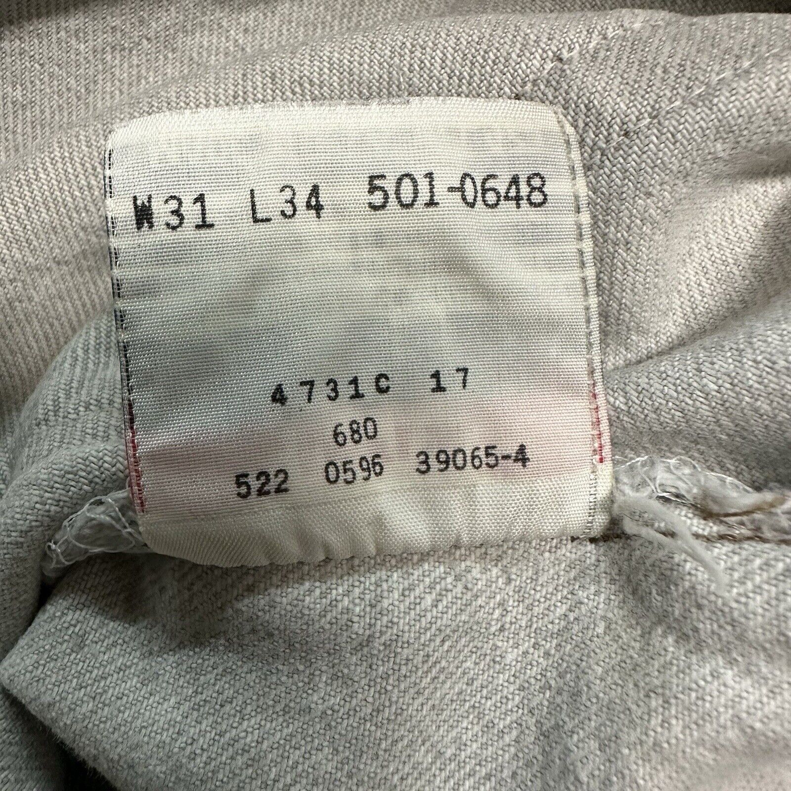 Levi's × Vintage Vintage 90s Levi’s 501 Grey Denim Jeans 31x34 Made In USA Size US 31 - 9 Thumbnail