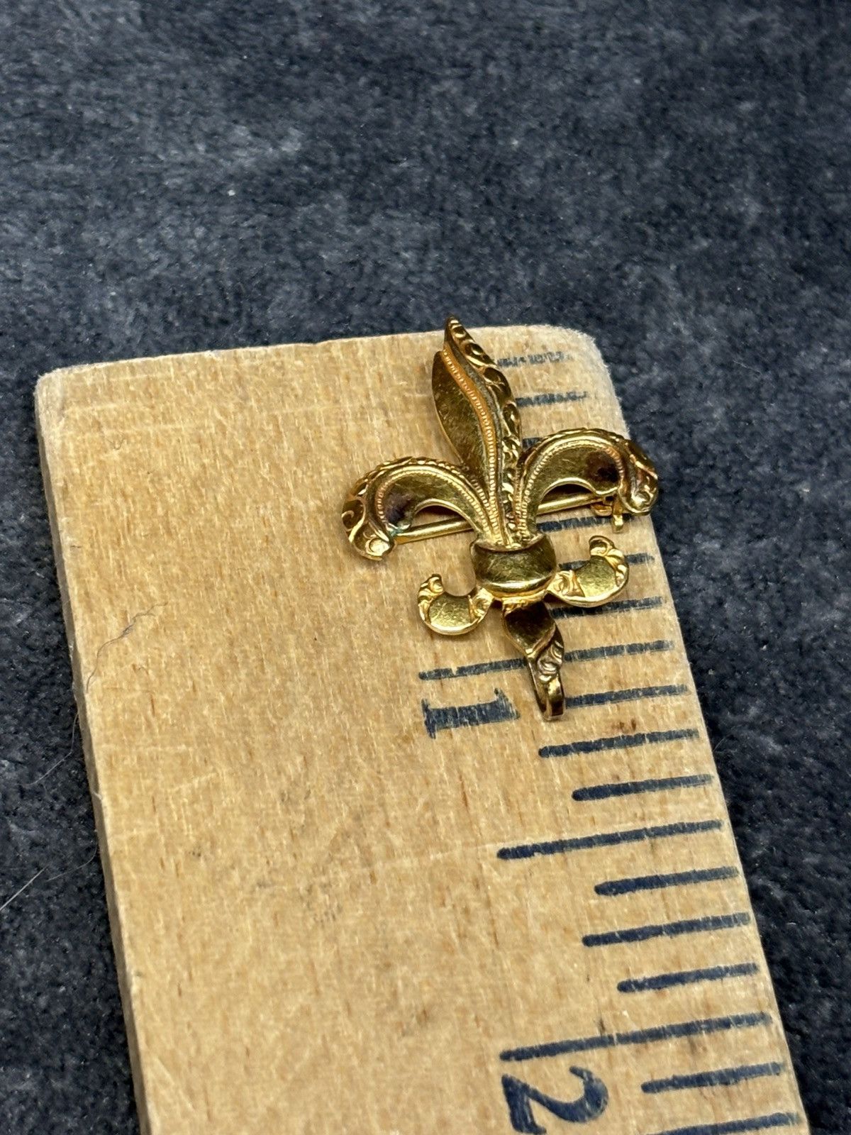 Other Vintage Signed Pr. St. Co Fleur De Lis Brooch 1/20 12K Gold Size ONE SIZE - 4 Thumbnail