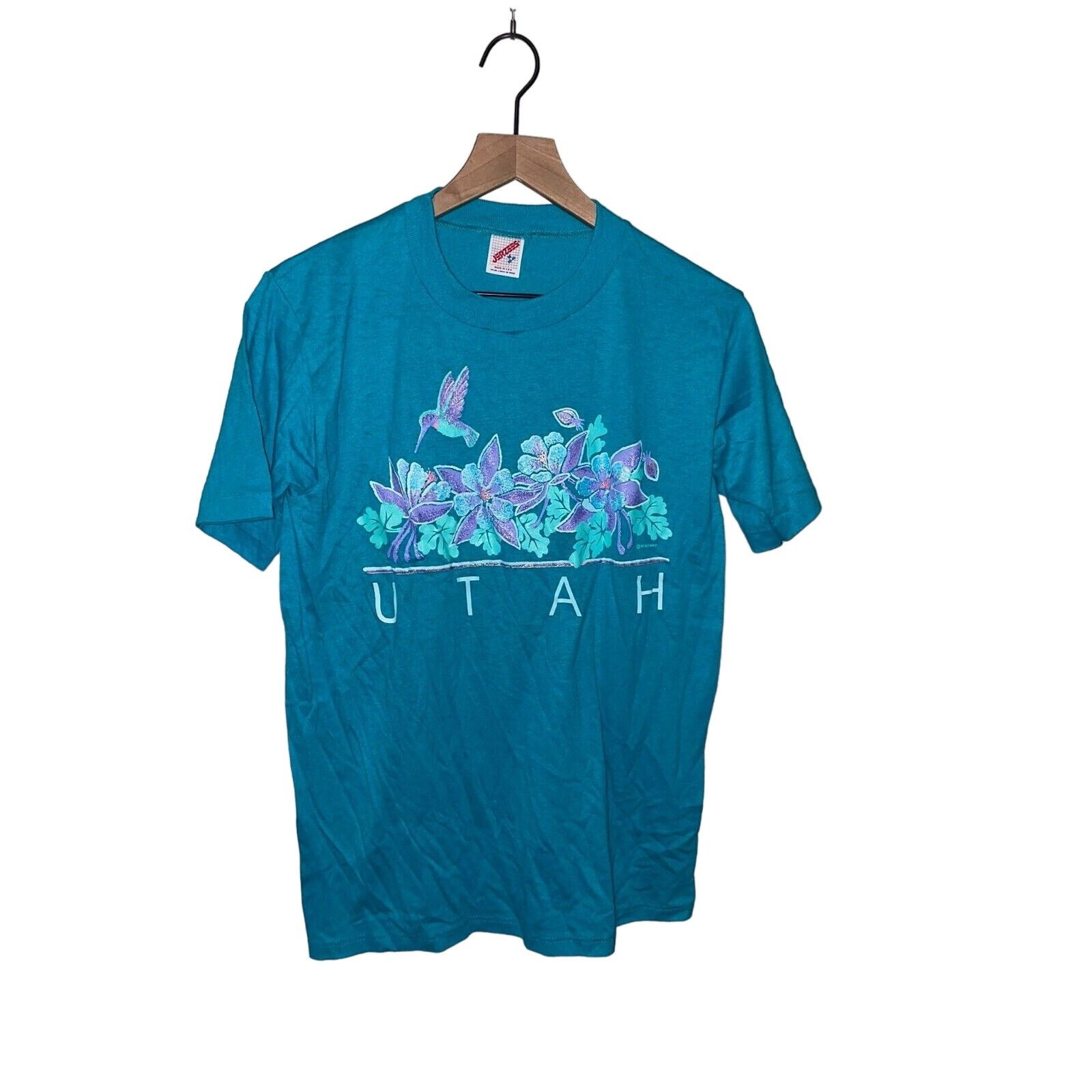 Jerzees Vintage Utah Test Print Shirt Wisconsin Bird Tee VTG 90s M M Size US M / EU 48-50 / 2 - 1 Thumbnail
