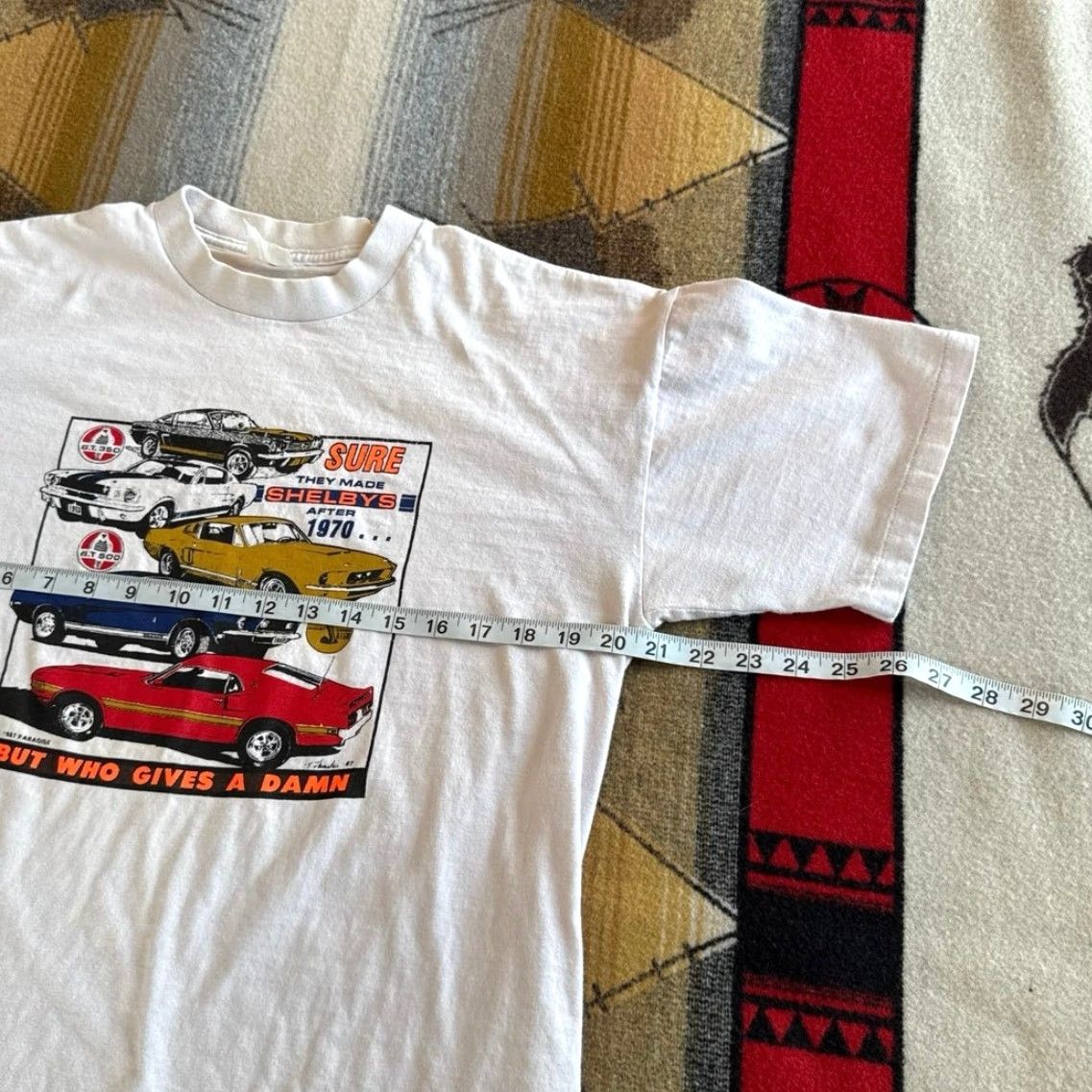 Vintage VINTAGE Shelby Cobra Muscle Car T-Shirt Mens Short Sleeve L Grey 80s 90s Pin Hole Multiple Marks Size US L / EU 52-54 / 3 - 7 Thumbnail