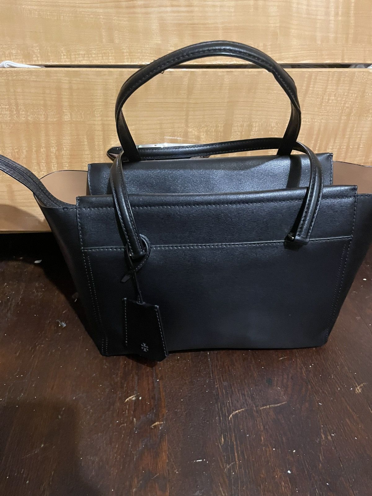 Tory Burch Tory Burch Bag Parker Tote Medium Black Leather Size ONE SIZE - 6 Thumbnail