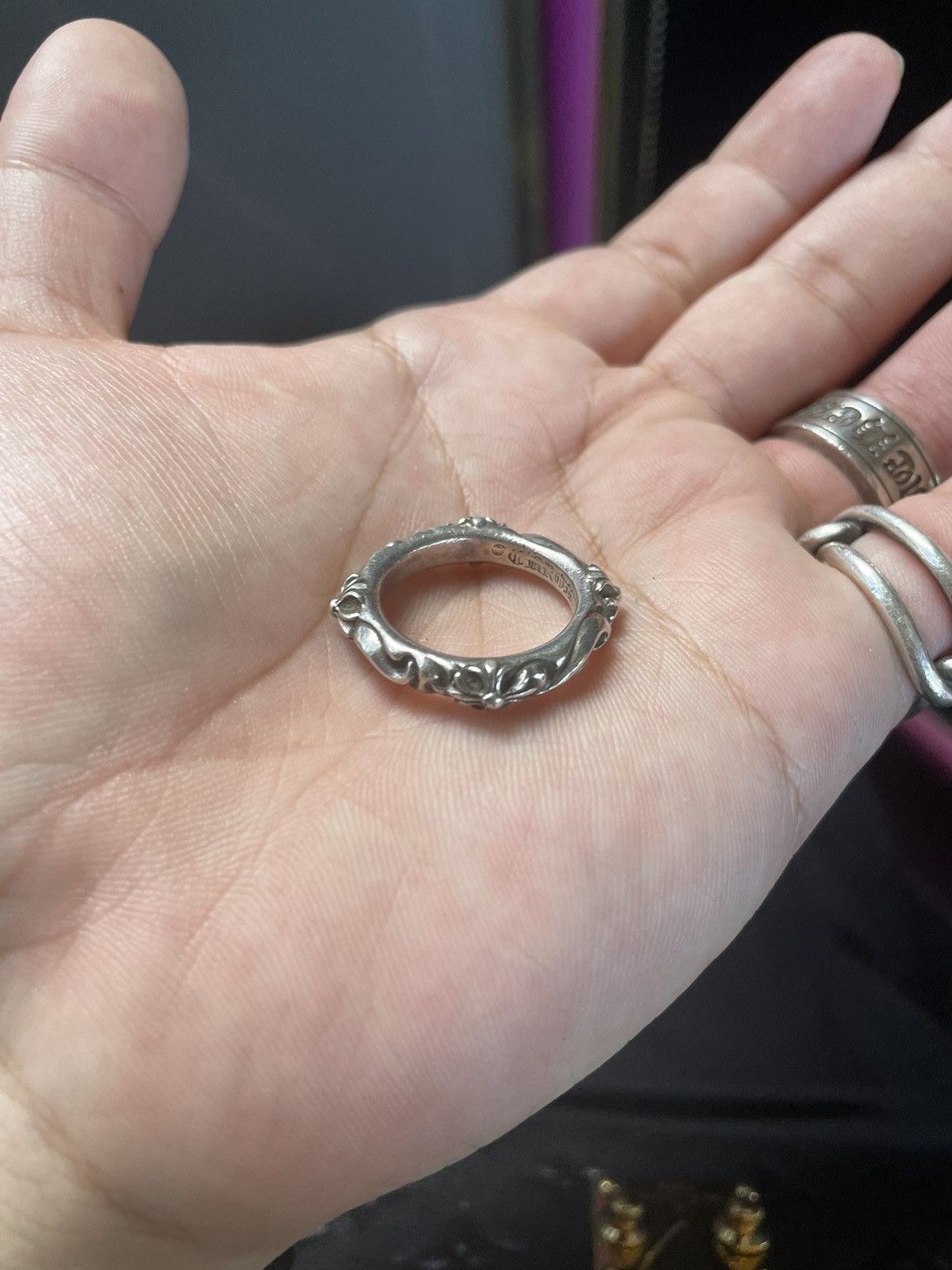 image of Chrome Hearts Sbt Band Ring in Silver, Men's