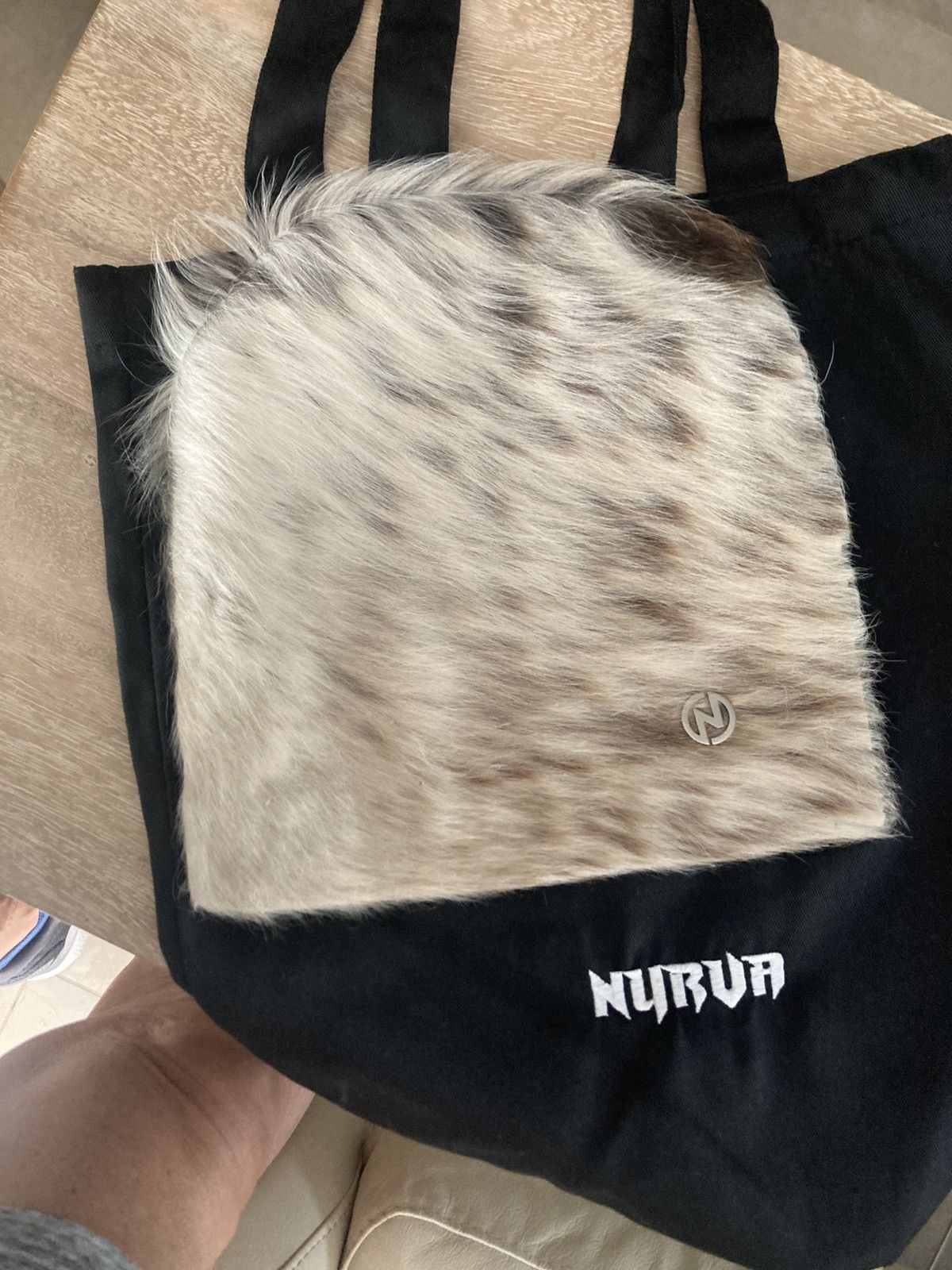 NYRVA Nyrva cowhide beanie brown/tan Size ONE SIZE - 4 Thumbnail