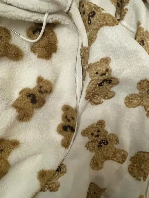 Other Heart-shaped Print Plush Jacket Women Size XL / US 12-14 / IT 48-50 - 3 Thumbnail