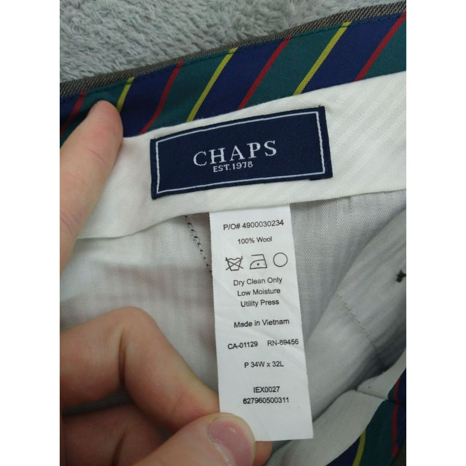 Chaps Chaps Dress Pants Mens 34x32 Wool Brown Straight Leg Flat Front Mid Rise Wool Dress Pants Mens 34 Regular Brown Vintage No Mens Size US 34 / EU 50 - 7 Thumbnail