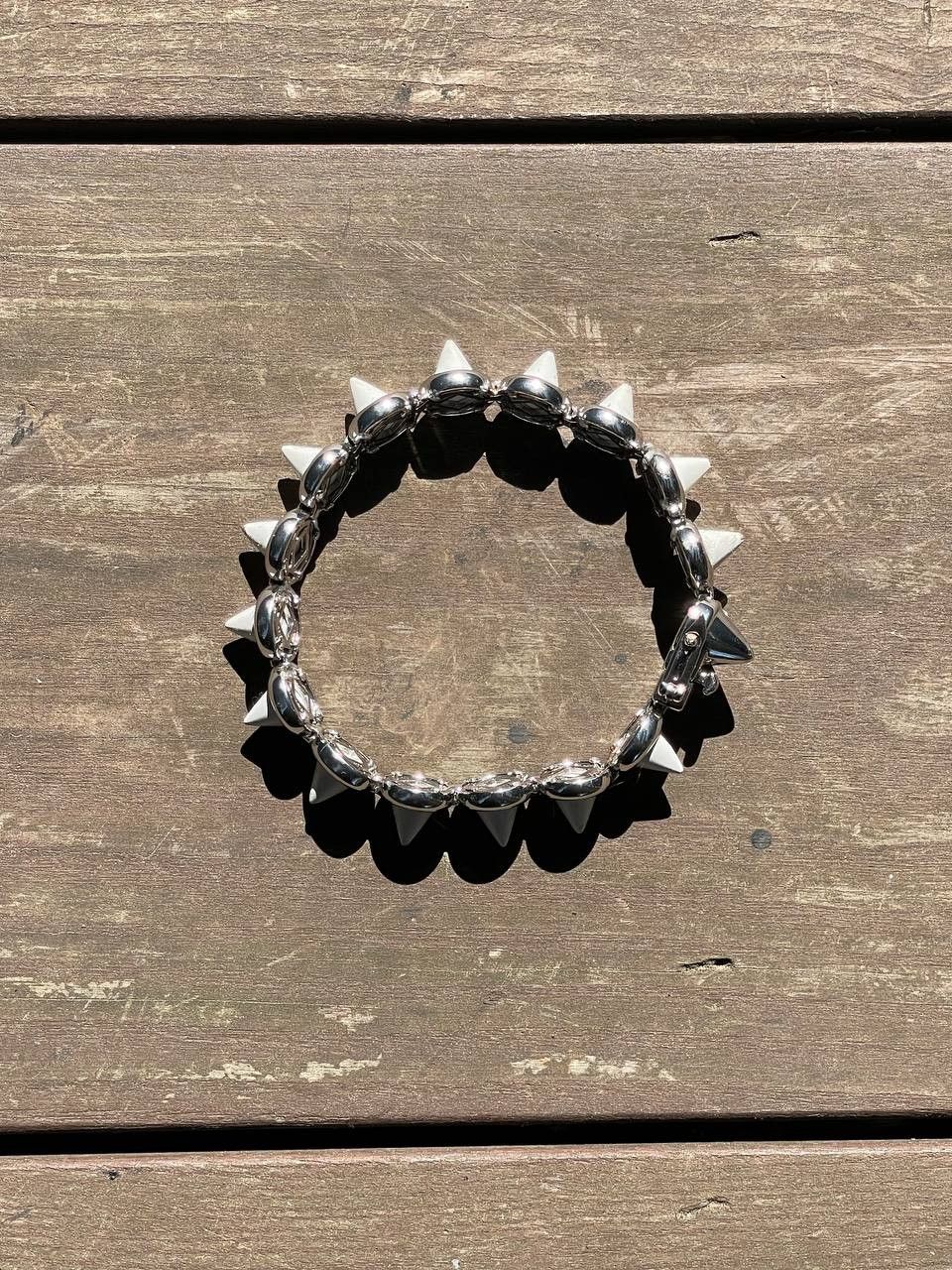 Eddie Borgo Eddie Borgo White Pyramid Cone Silver Tone Bracelete Size ONE SIZE - 2 Thumbnail