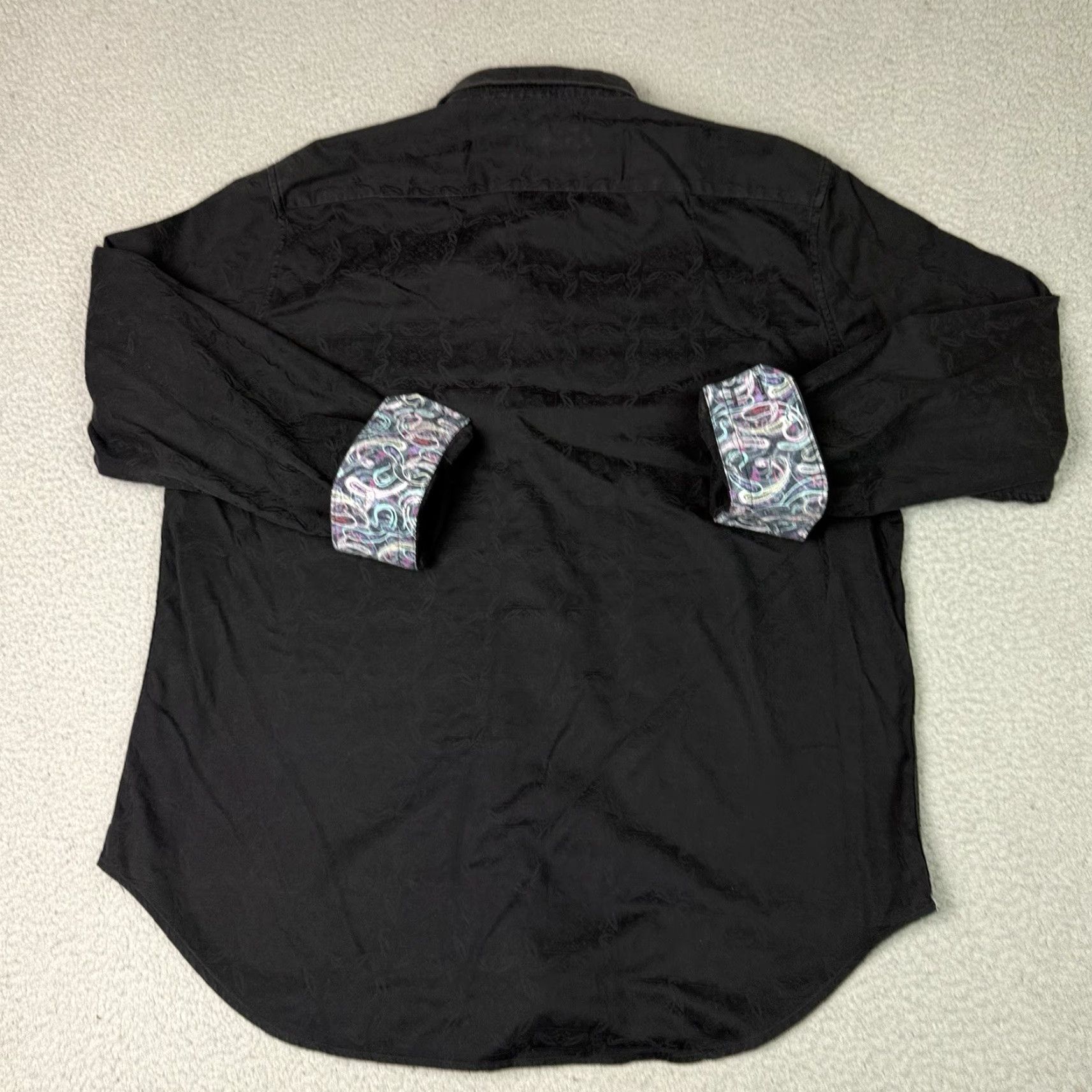Robert Graham Robert Graham Shirt Adult 2XL Black Salisbury Tonal-Jacquard Sport Casual Cuff Western Button-Up Collared Long Sleeve Size US XXL / EU 58 / 5 - 5 Thumbnail