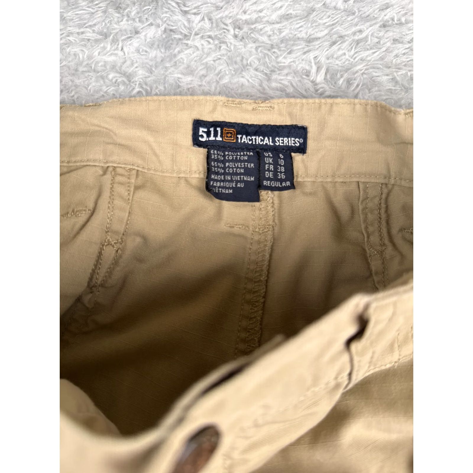 Vintage 5.11 Tactical Pants Women Cargo 2 Beige Rip-Stop Straight 30x29 Knit? Size 26" / US 2 / IT 38 - 6 Thumbnail