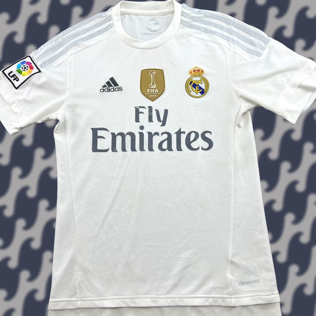 Adidas adidas Real Madrid 2015 2016 Home Football Jersey Mens Small White T-Shirt Short Sleeve Mockup Adult FIFA 2014 Size US S / EU 44-46 / 1 - 1 Thumbnail