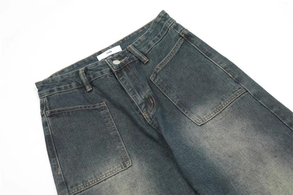 Japanese Brand × Jean Washed distressed design pocket loose straight casual jeans Size US 32 / EU 48 - 3 Thumbnail