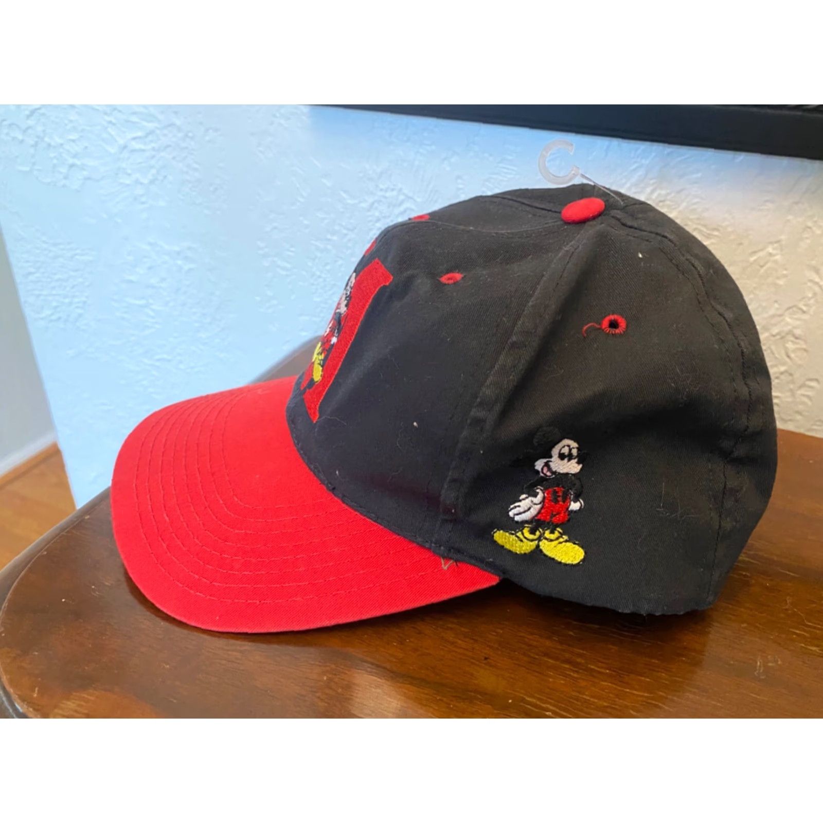 Disney Disney Mickey Mouse Cap Hat Vintage Black Snapback 90s University Canvas Cotton Men’s One Size Size ONE SIZE - 2 Thumbnail