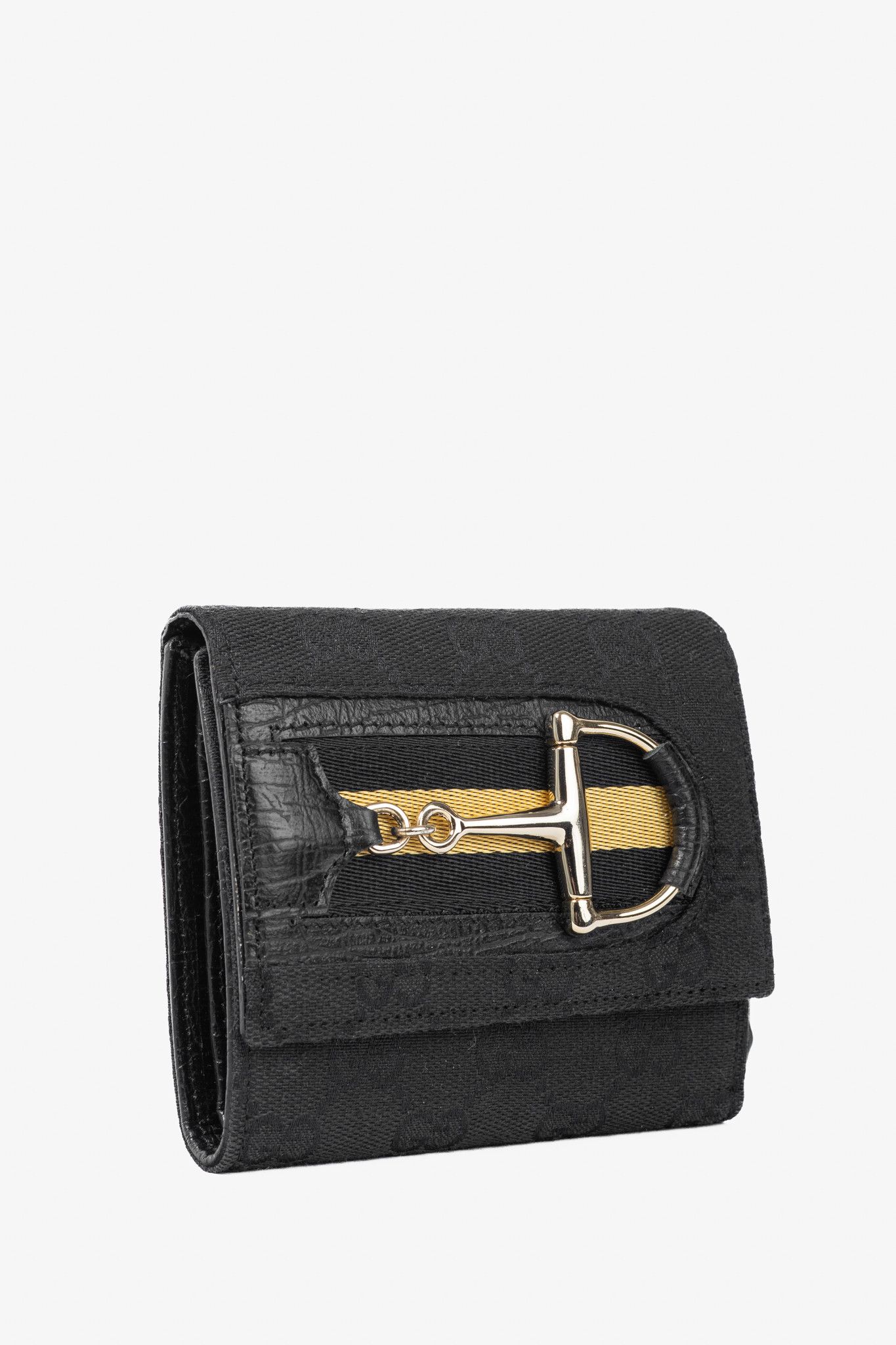 Gucci Gucci Black GG Canvas Horsebit Web Trifold Wallet Size ONE SIZE - 2 Thumbnail