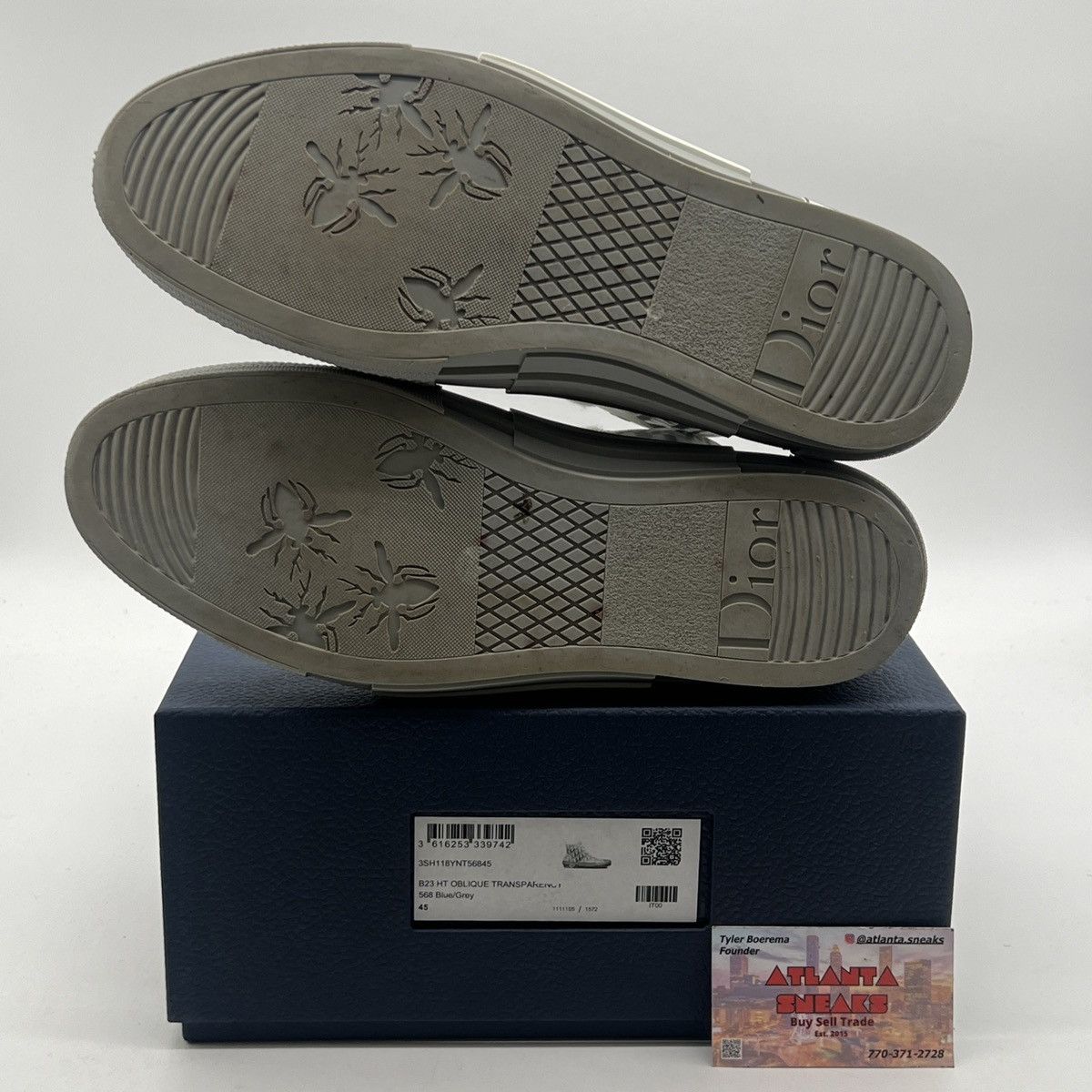 Dior Dior b23 high Dior oblique blue grey Size US 11.5 / EU 44-45 - 8 Thumbnail