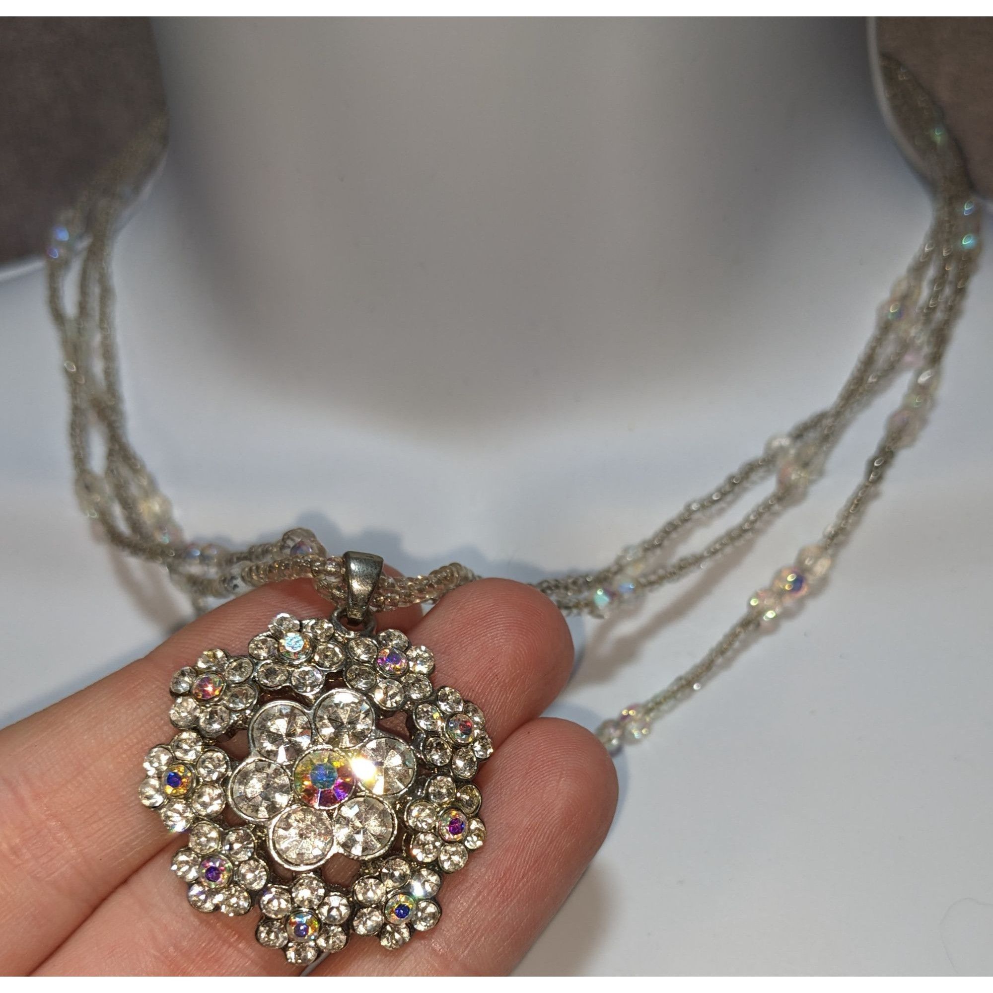 Other Vintage Fairycore Glam Crystal Beaded Necklace With Rhinesto Size ONE SIZE - 4 Thumbnail