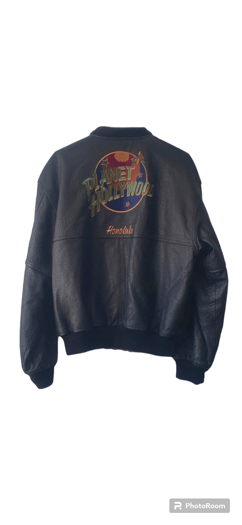 Planet Hollywood leather bomber jackety retro embroidered