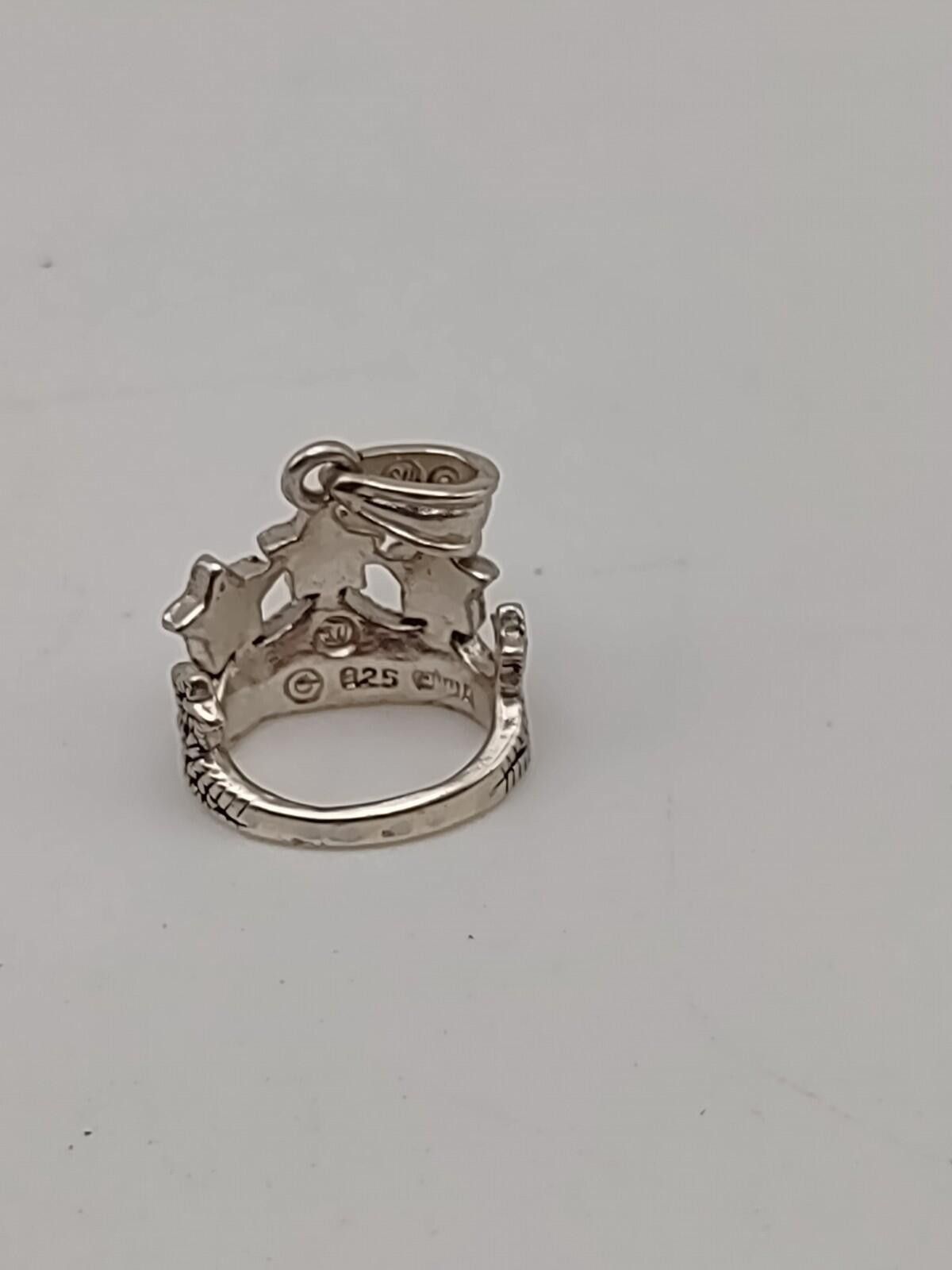 The Unbranded Brand 925 Sterling Crown Pendant Marcasite Style Queen Gift Size ONE SIZE - 3 Thumbnail