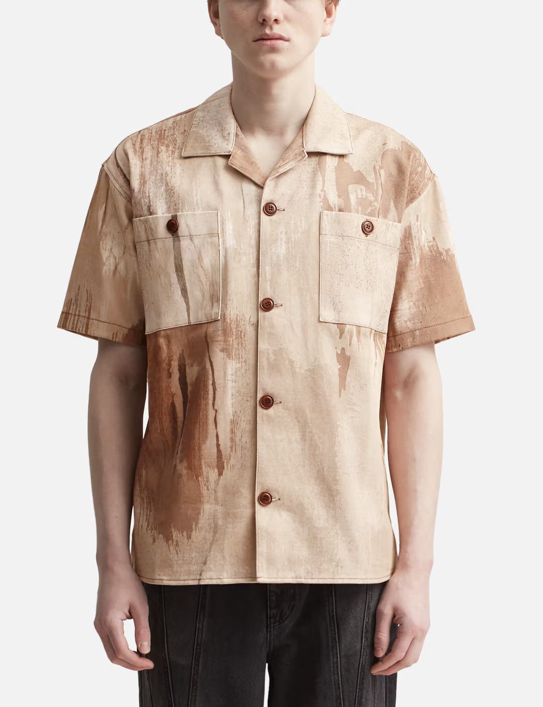 Andersson Bell Anderson Bell Tawney Beige Print Open Collar Shirt Size US S / EU 44-46 / 1 - 3 Thumbnail