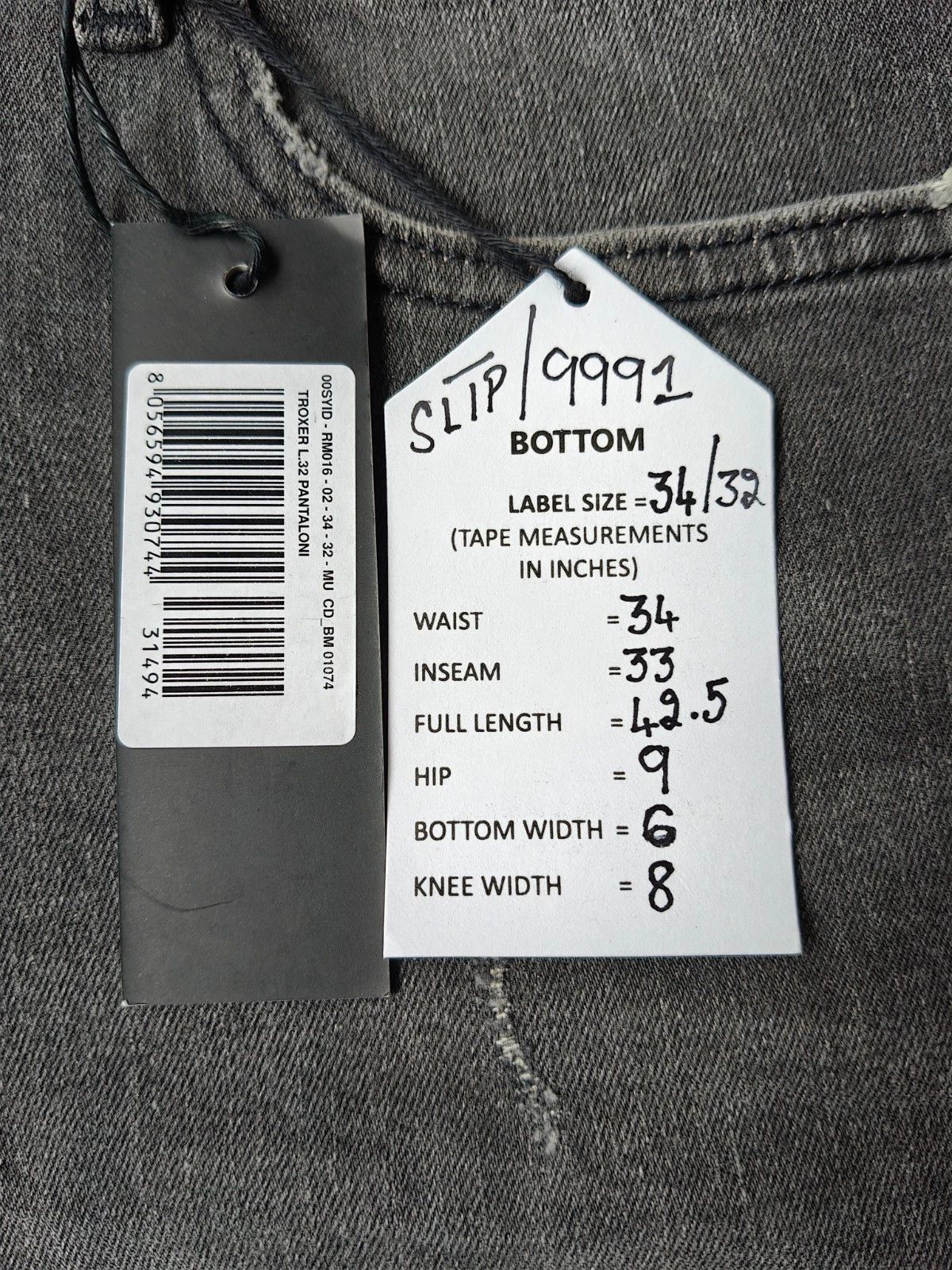 Diesel Diesel TROXER L.32 MENS JEANS SLTP/9991 Size US 34 / EU 50 - 6 Thumbnail