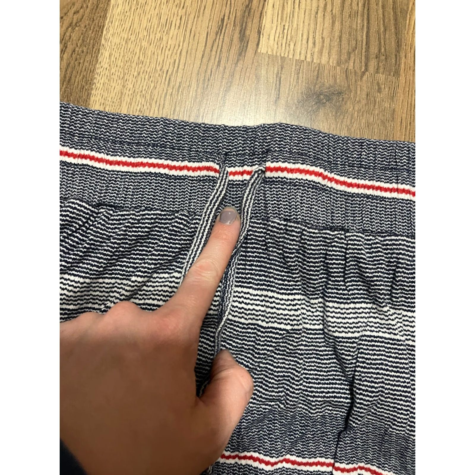 Vintage Design History Skirt, Women's Size Small, Tie Waist, Side Slit, Blue Red White, Striped, A-Line, Long, Casual, Regular, Women, SKirt Size 28" / US 6 / IT 42 - 4 Thumbnail