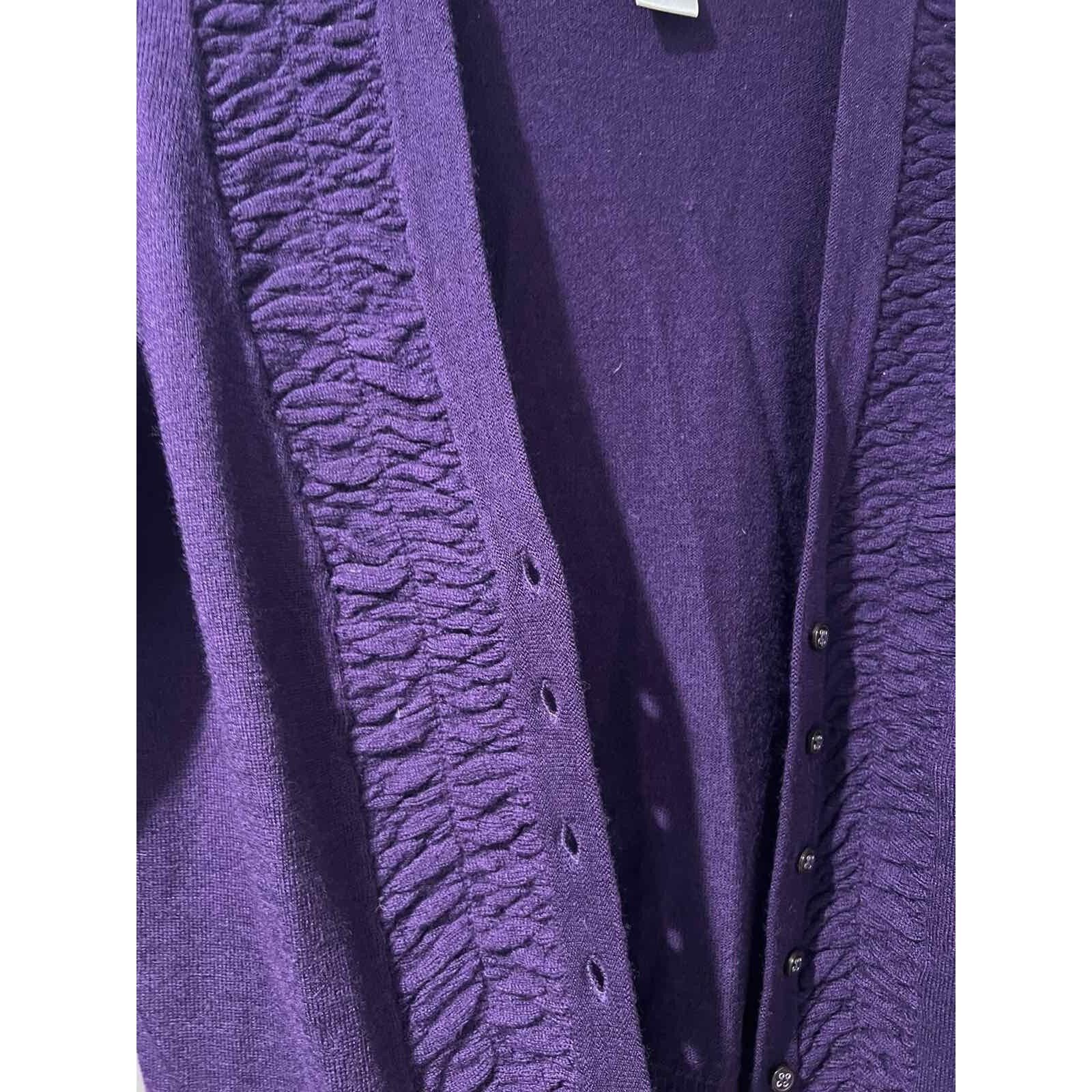 Other Marisa 100% Italian merino cardigan Purple Size M A001376 Size M / US 6-8 / IT 42-44 - 4 Thumbnail
