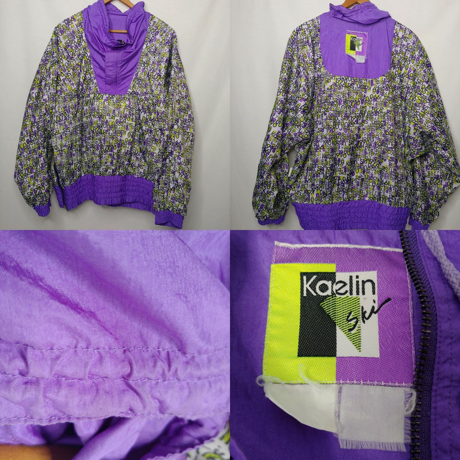 Etro VINTAGE Kaelin Ski Windbreaker Jacket Women L Purple 90s 1/4 Zip Nylon Casual Womens Size L / US 10 / IT 46 - 8 Thumbnail