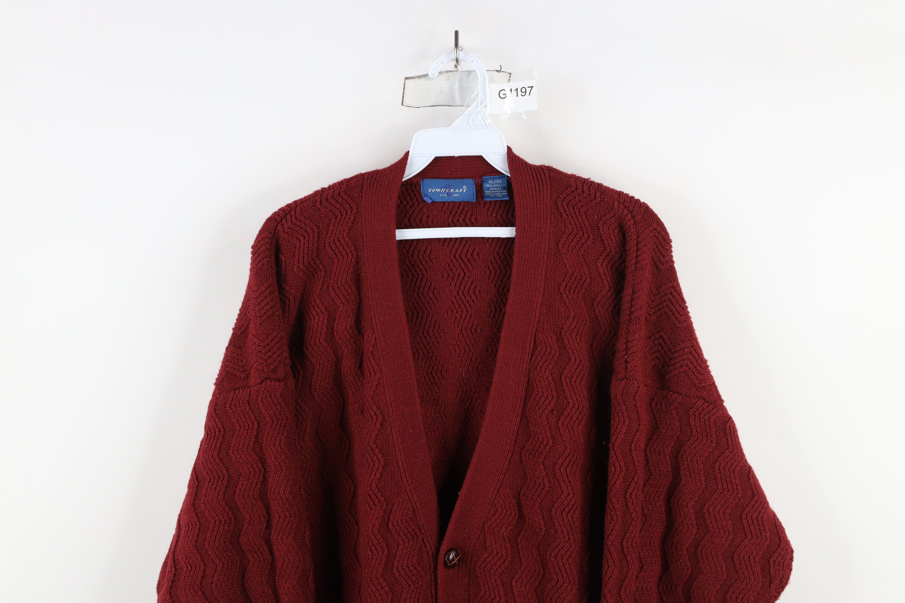 Vintage Vintage 90s Streetwear Ribbed Knit Cardigan Sweater Red Size US XL / EU 56 / 4 - 2 Thumbnail