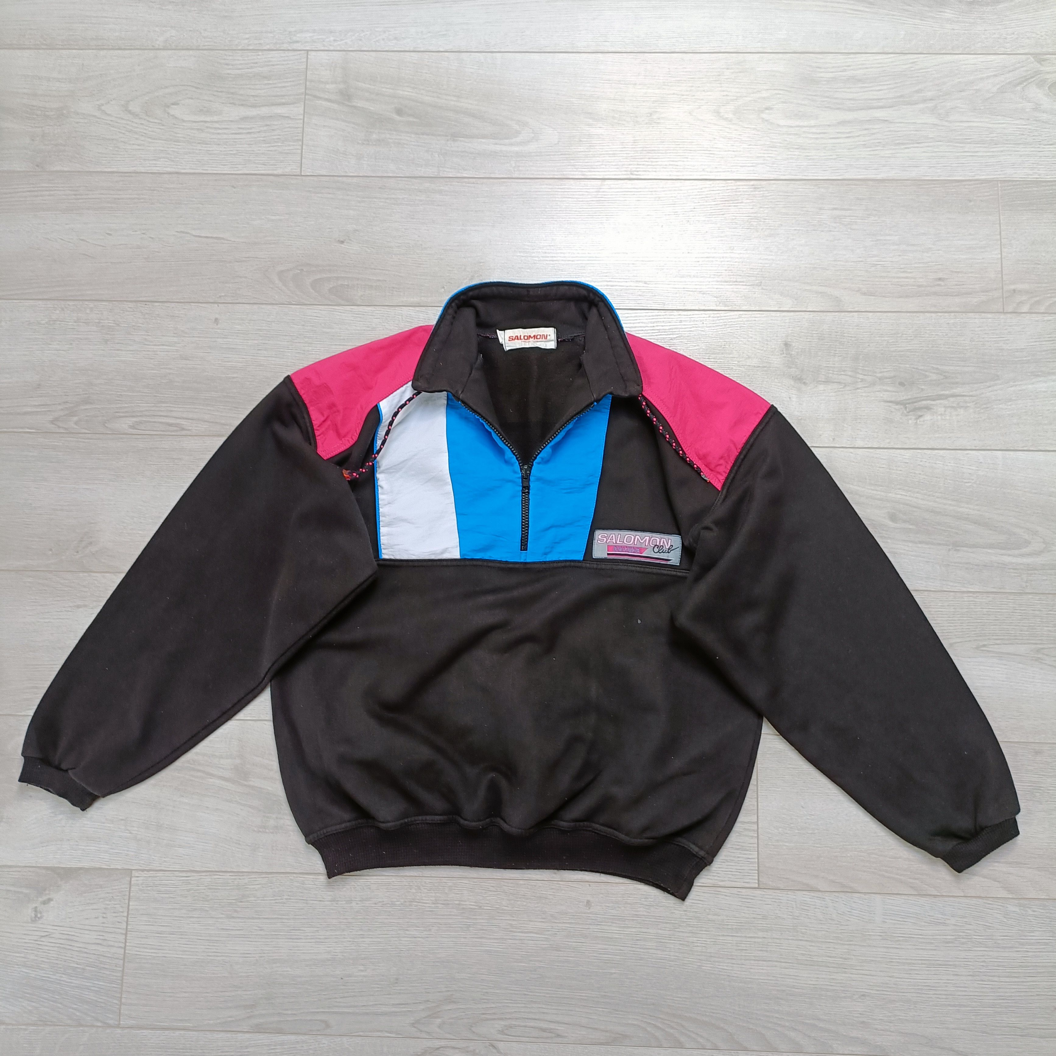 Salomon × Vintage Men's 1/2 Zip Cotton Sweatshirt ! Size US S / EU 44-46 / 1 - 1 Thumbnail