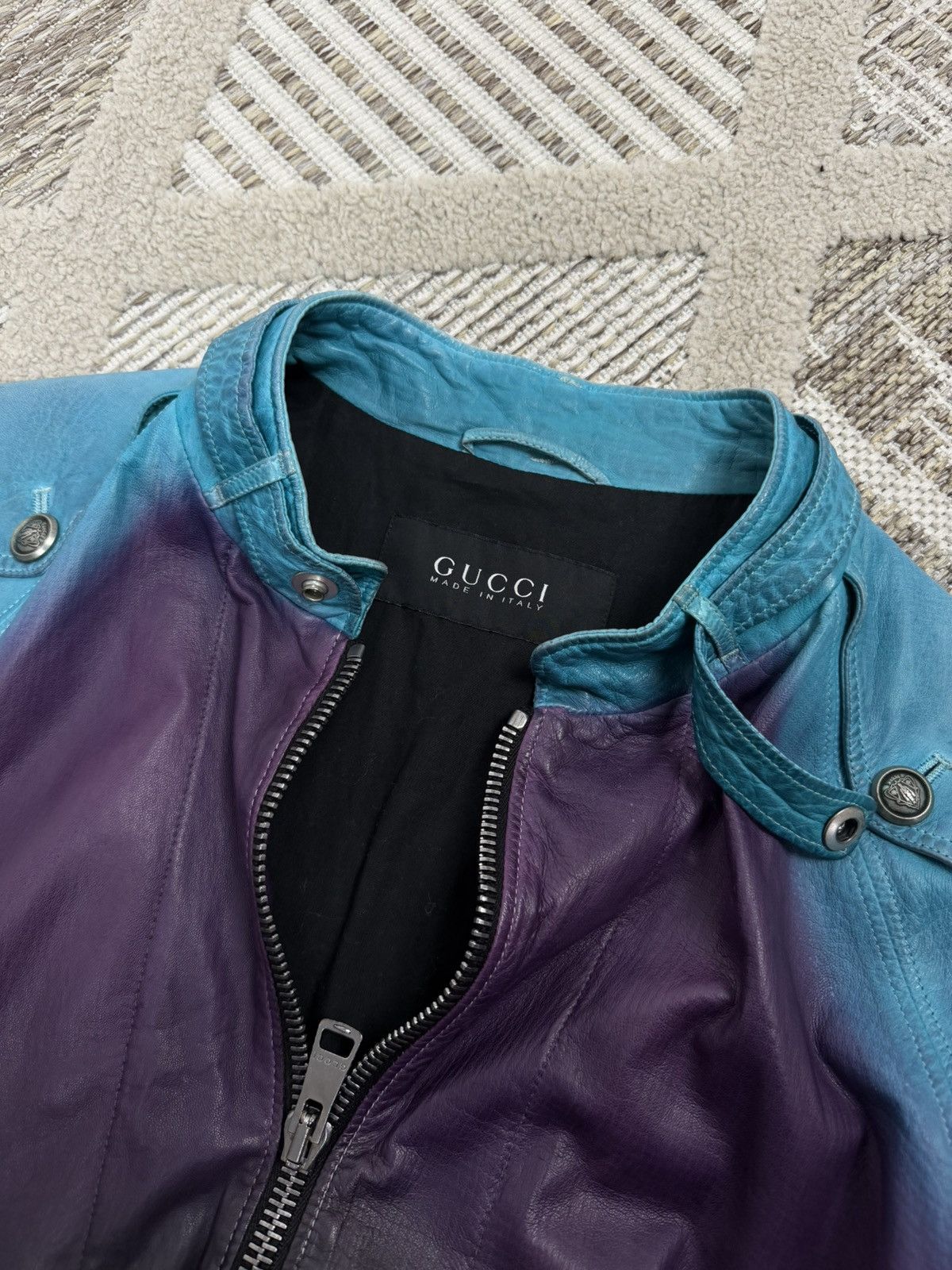 Gucci Gucci Gradient Leather Biker Jacket SS09 Frida Gianni Size US M / EU 48-50 / 2 - 11 Thumbnail