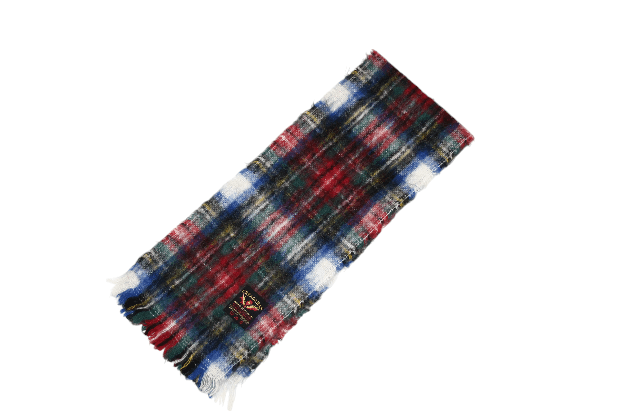 Johnstons Of Elgin Creagaran Scotland Plaid Mohair Wool Scarf 137x25cm Size ONE SIZE - 3 Thumbnail