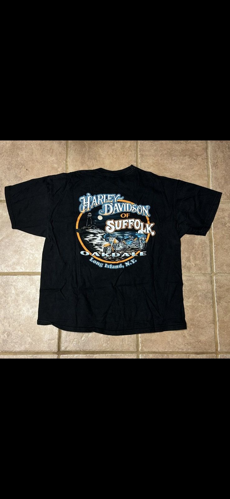 Harley Davidson × Vintage Harley Davidson Vintage Graphic Tee - Oakdale, NY Size US XL / EU 56 / 4 - 1 Thumbnail