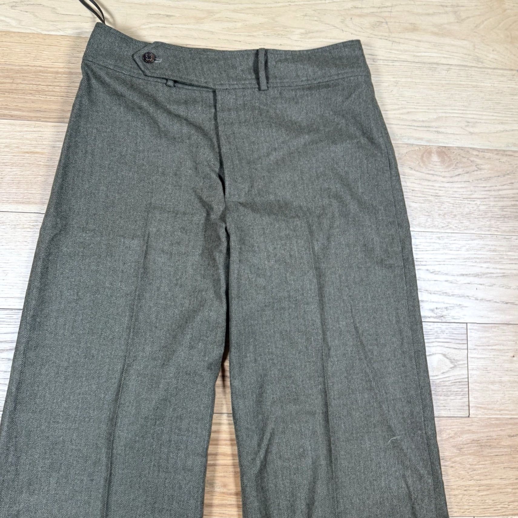 Ralph Lauren VINTAGE Ralph Lauren Wide Leg Wool Herringbone Dress Pants Women’s 6 Brown USA Made Size 28" / US 6 / IT 42 - 3 Thumbnail
