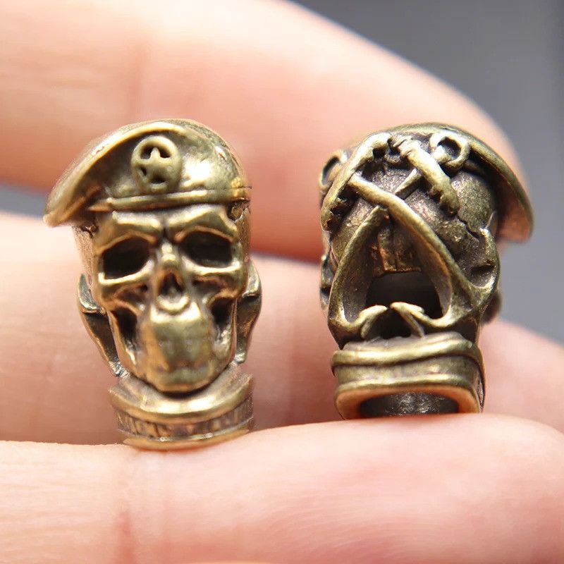 Handmade 3Pcs Skull Soldier Knife Beads Paracord Bead Zipper Umbrella Size ONE SIZE - 1 Thumbnail