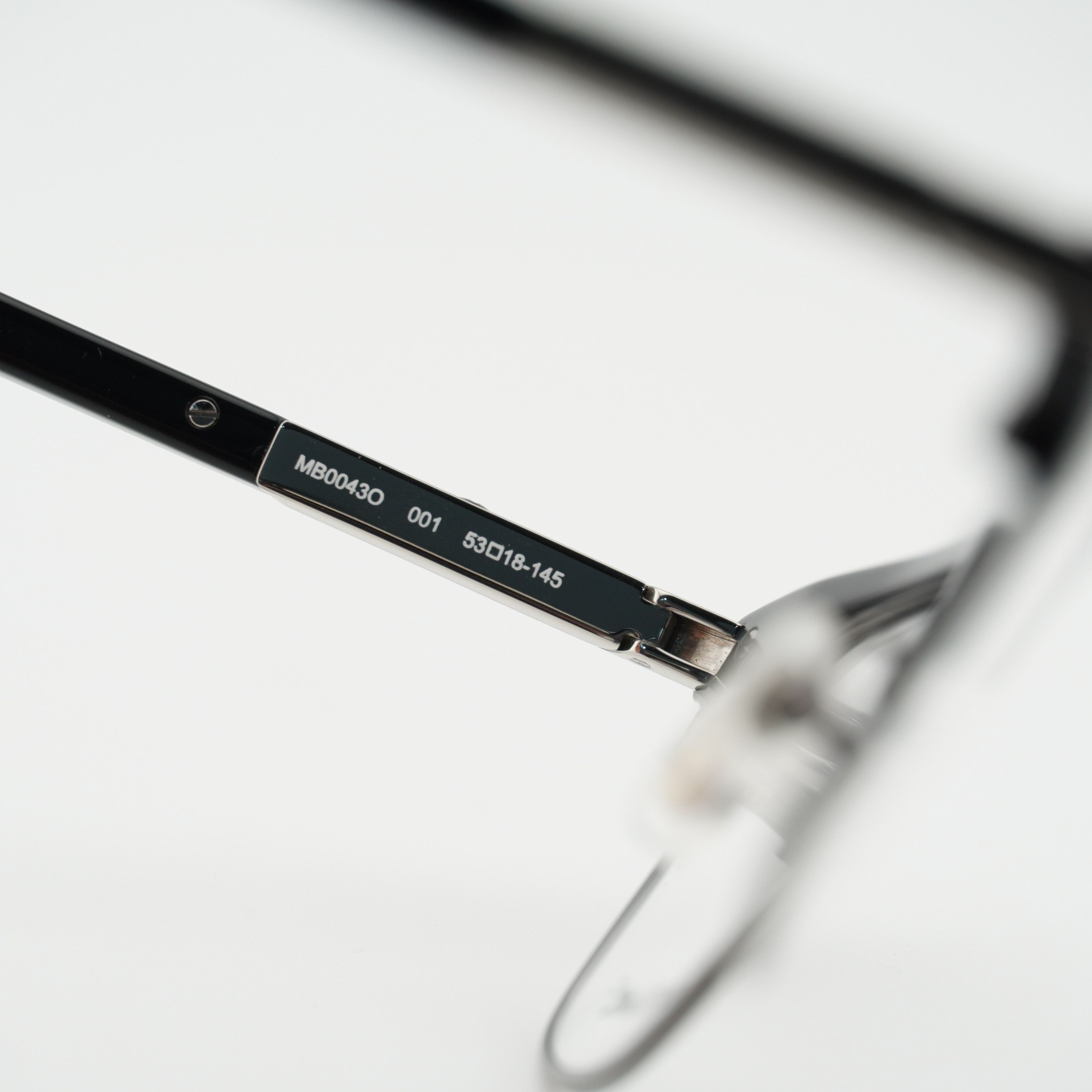 Montblanc Montblanc MB0043O 001 Eyeglasses Shiny Black 53mm Rectangle Size ONE SIZE - 6 Thumbnail
