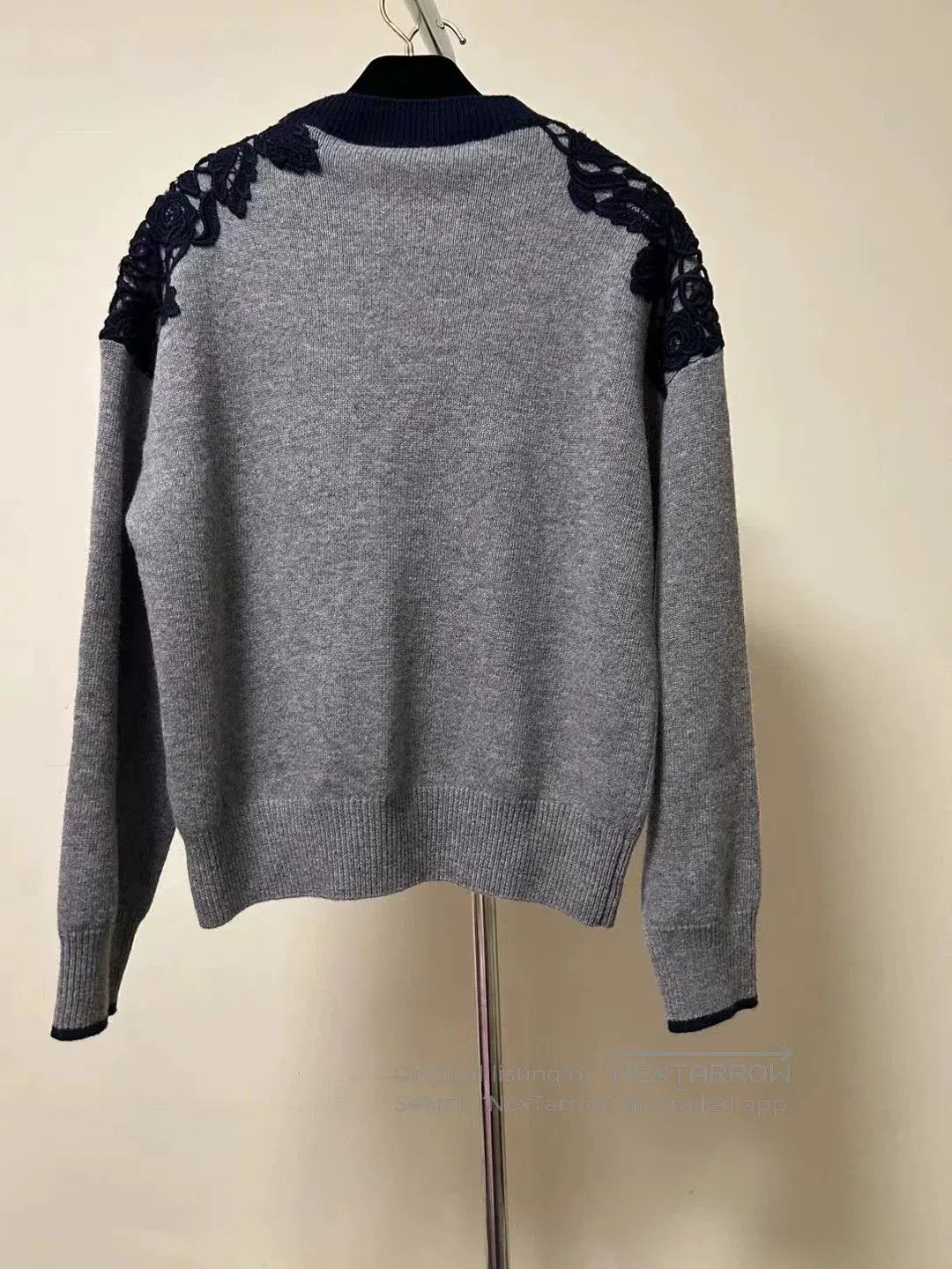 Valentino Valentino Gray Floral Wool Sweater S. Size US S / EU 44-46 / 1 - 2 Thumbnail
