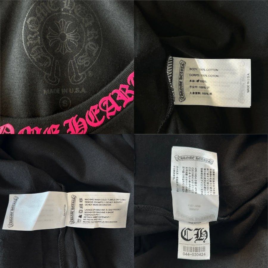 Chrome Hearts CHROME HEARTS BLACK & PINK NECK LOGO LONGSLEEVE T-SHIRT Size US S / EU 44-46 / 1 - 3 Thumbnail