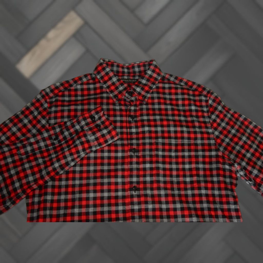 Banana Republic VINTAGE Banana Republic Men's Flannel Shirt Size M Long Sleeve Plaid Cotton Red Casual Size US M / EU 48-50 / 2 - 1 Thumbnail
