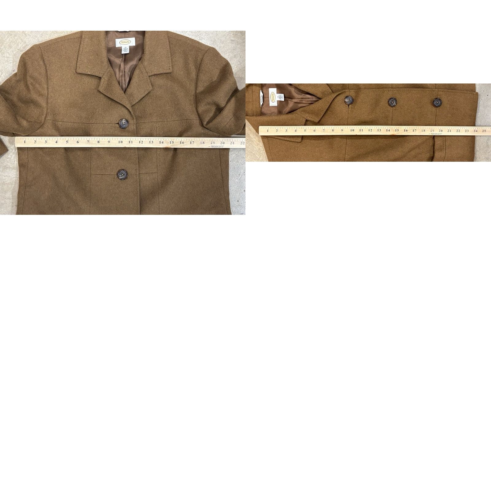 Talbots Talbots Blazer 14 Women's Brown Camel Hair Button Mandarin Collar Italian Vintage Boxy Old Money Career Jacket Size XL / US 12-14 / IT 48-50 - 8 Thumbnail