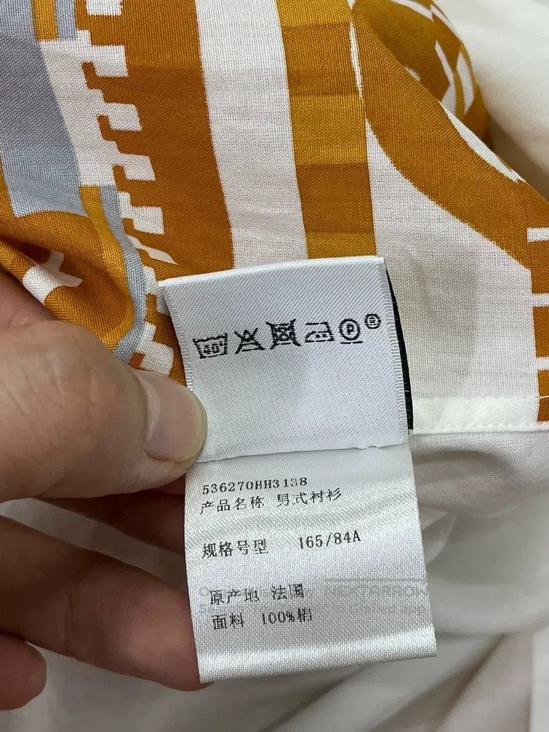Hermes Hermes size 38 White and Orange Printed Shirt Top Size US M / EU 48-50 / 2 - 6 Thumbnail