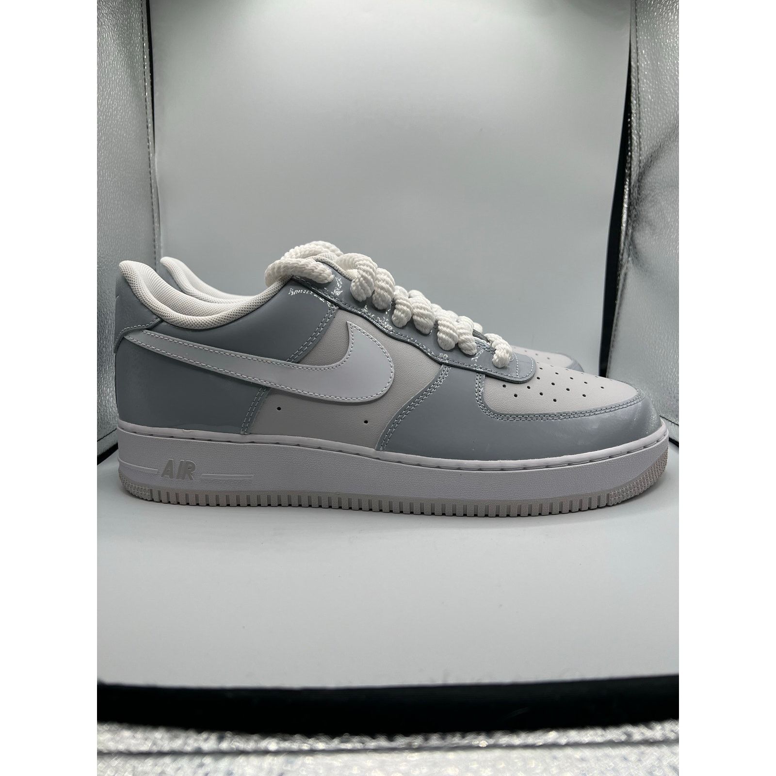 Nike Nike Air Force 1 ‘07 LV8 “Wolf Grey Patent” size 13 men’s Size US 13 / EU 46 - 3 Thumbnail