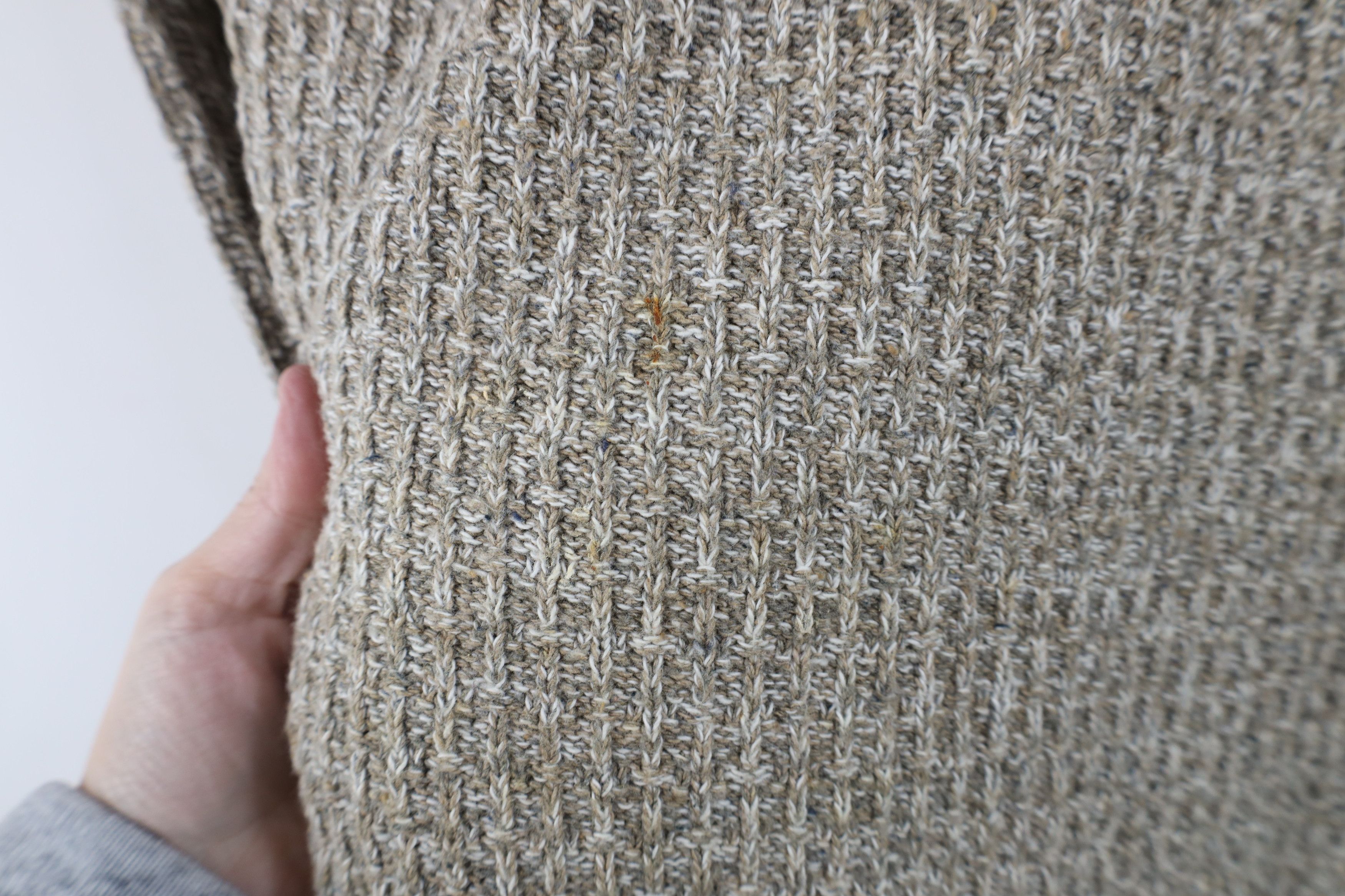 Vintage Vintage 90s Streetwear Knit Henley Sweater Oatmeal Brown Size US L / EU 52-54 / 3 - 4 Thumbnail