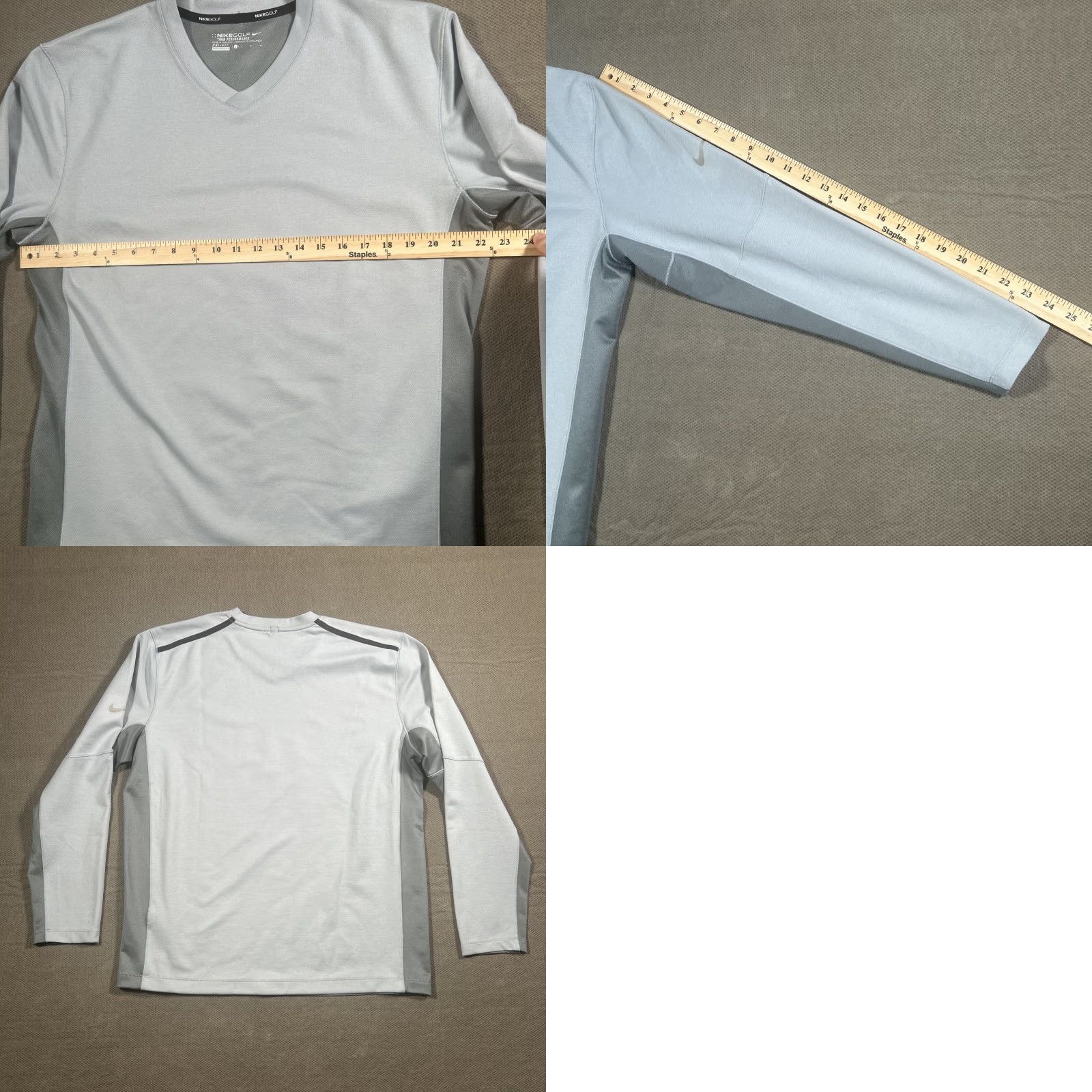 Nike Nike Golf Tour Performance Dri Fit Men's L Pullover V-Neck Sweater Gray Knit Shirt Size US L / EU 52-54 / 3 - 8 Thumbnail