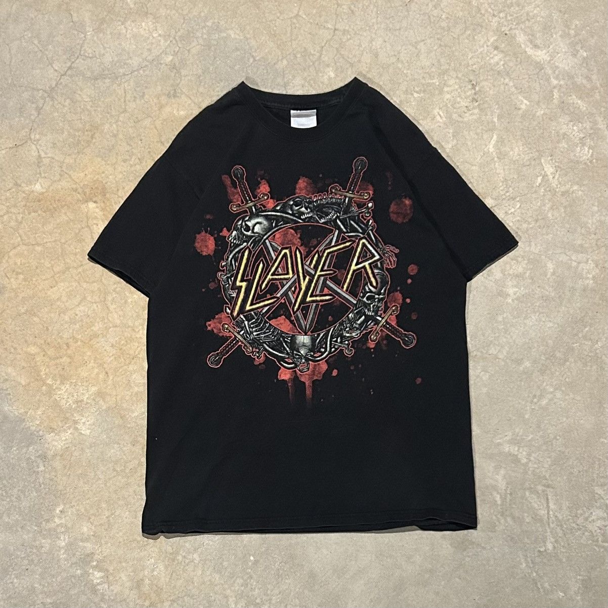 Band Tees × Slayer × Vintage Crazy Vintage Y2K Slayer Metal Band Concert Tee Grunge Size US M / EU 48-50 / 2 - 1 Thumbnail