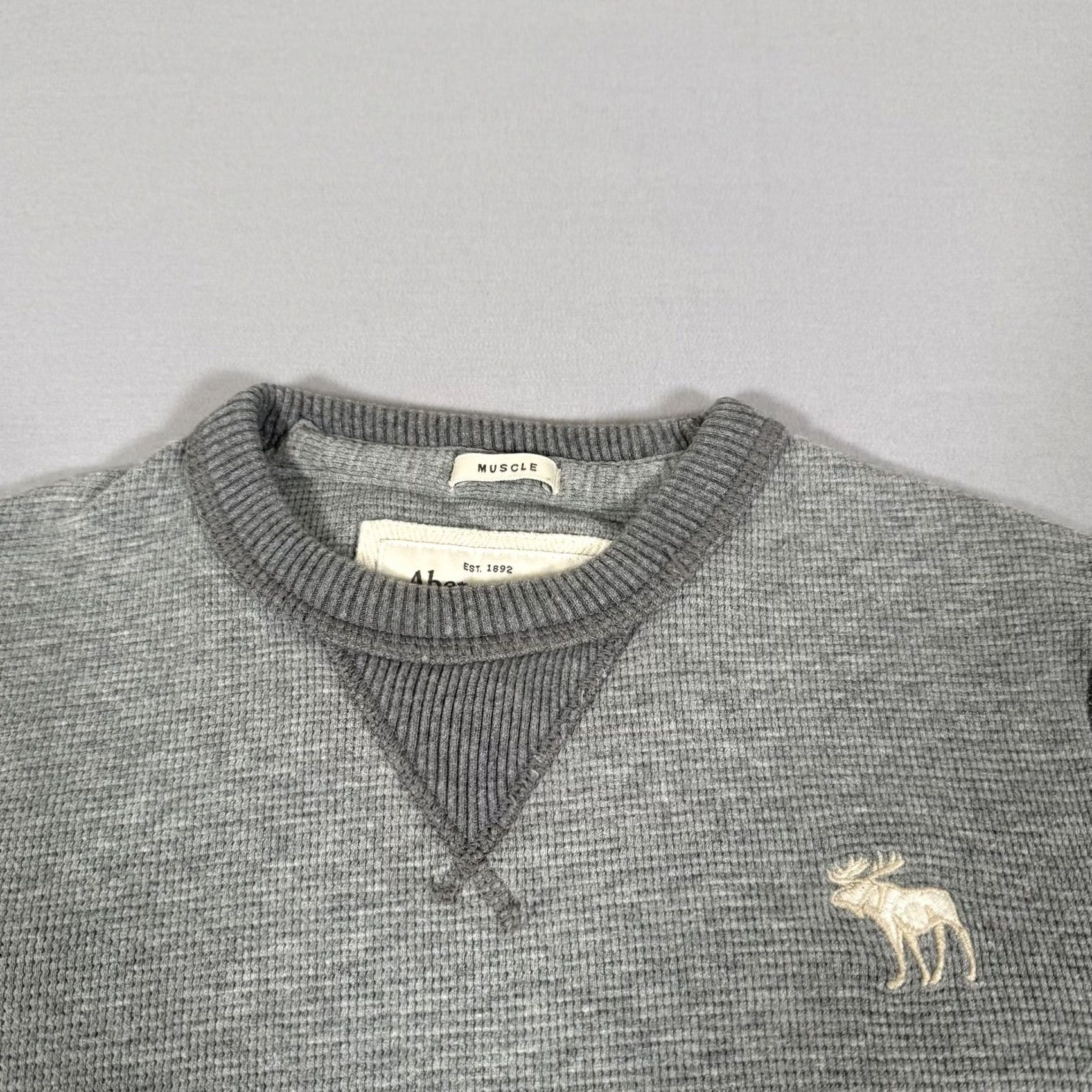 Abercrombie & Fitch Abercrombie & Fitch Shirt Mens M Gray Waffle Knit Thermal Crewneck Moose Y2K Vintage: No? No, Vintage: No Size US M / EU 48-50 / 2 - 3 Thumbnail