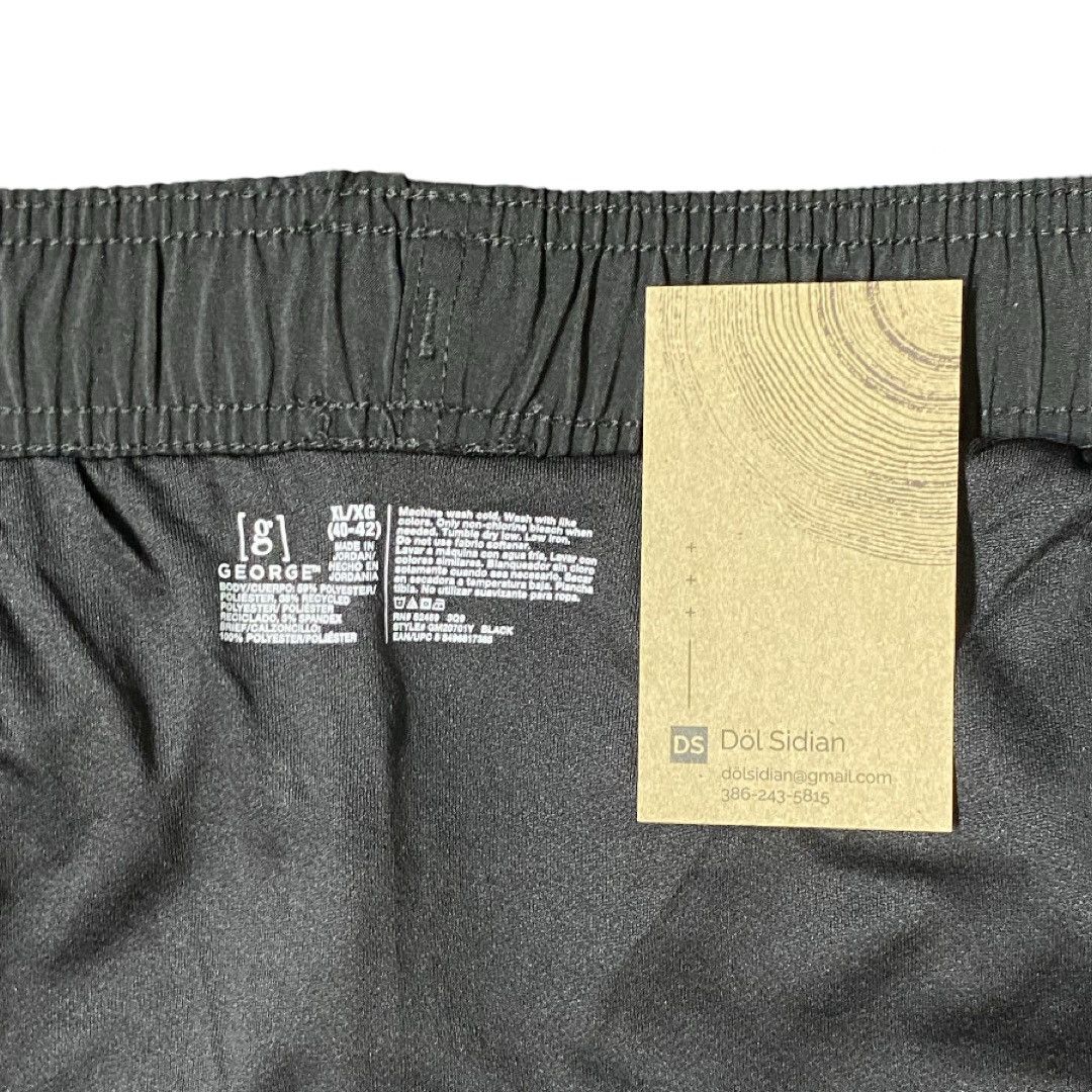 George George Men’s Black Lined Swim Trunks Size XL 40-42 Size US 40 / EU 56 - 4 Thumbnail