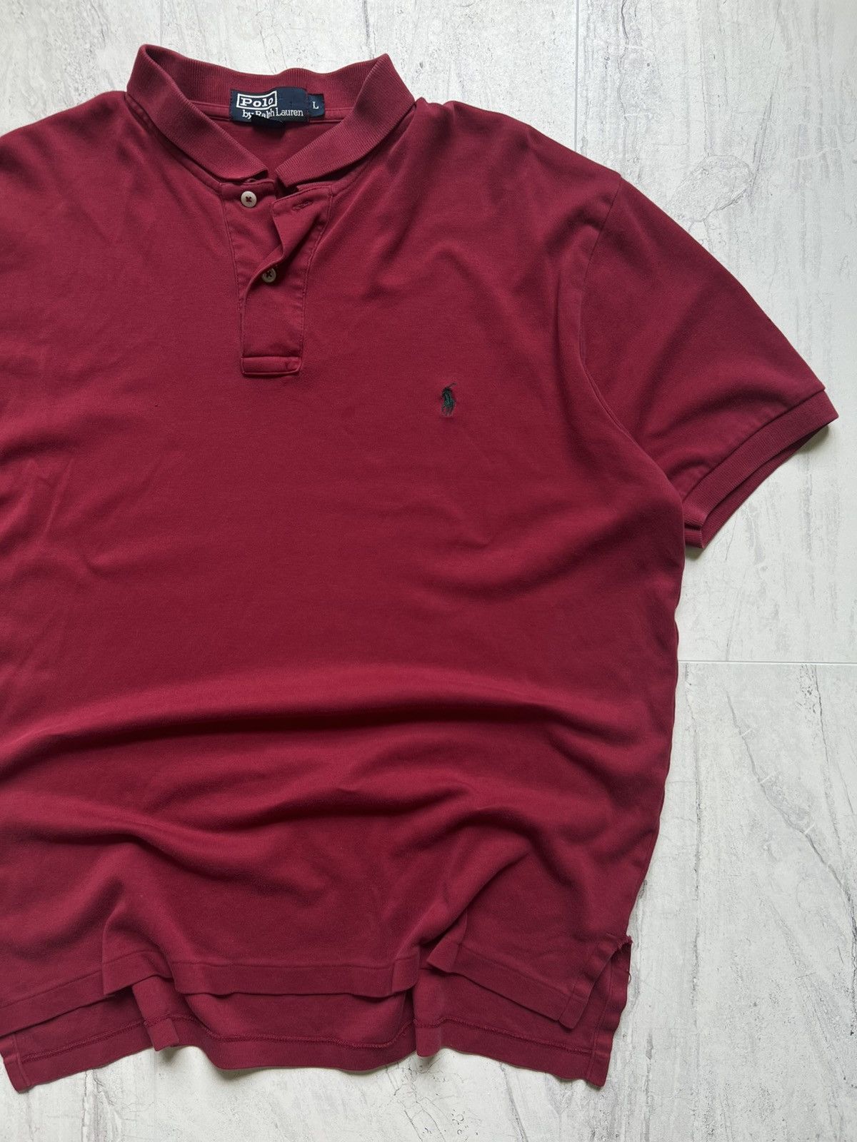 Polo Ralph Lauren Vintage Polo Ralph Lauren Maroon Button Up Polo Shirt Size US L / EU 52-54 / 3 - 1 Thumbnail
