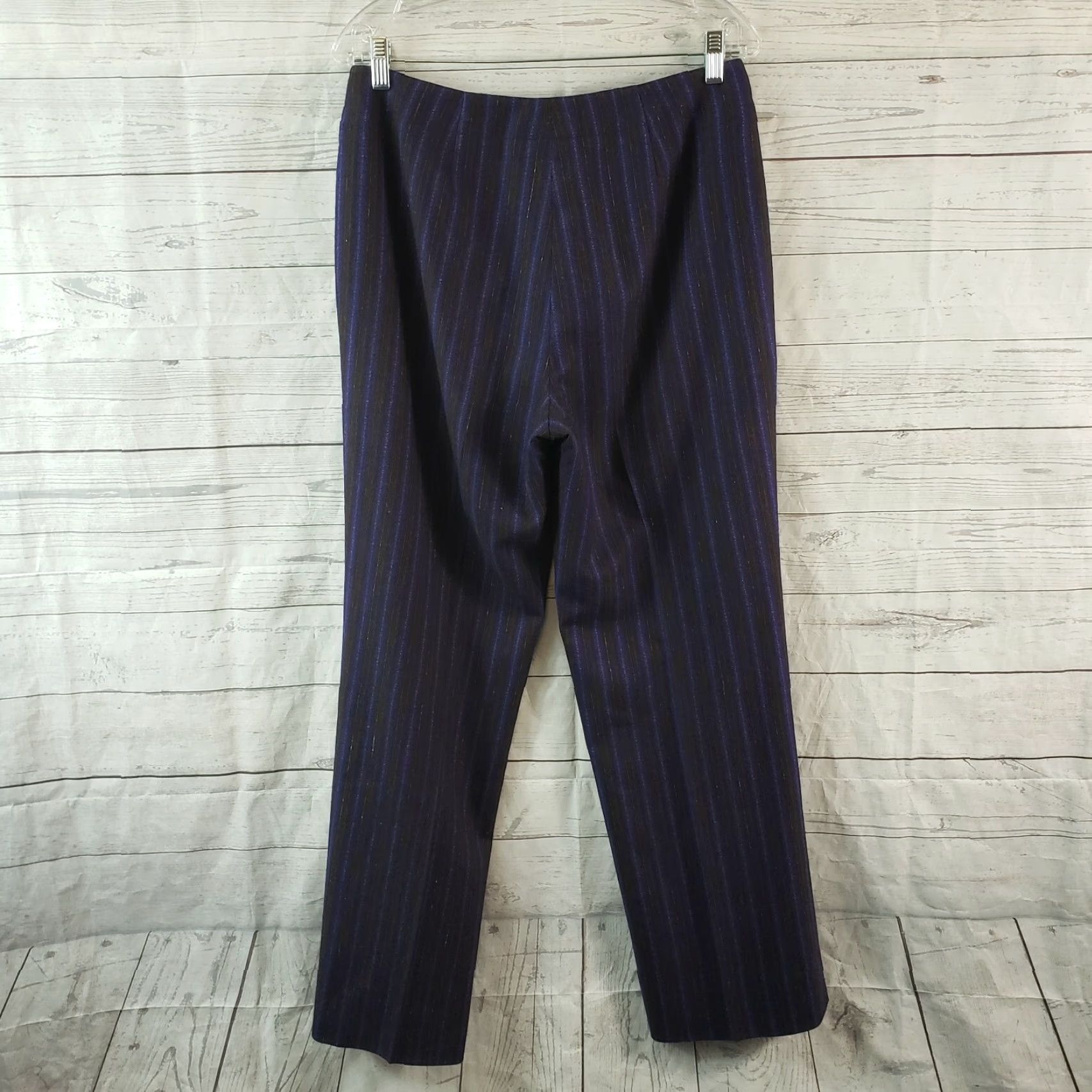 Vintage Carlisle Womens Wool Pants Sz 10 Purple Brown Striped Lined High Rise Size 32" / US 10 / IT 46 - 3 Thumbnail