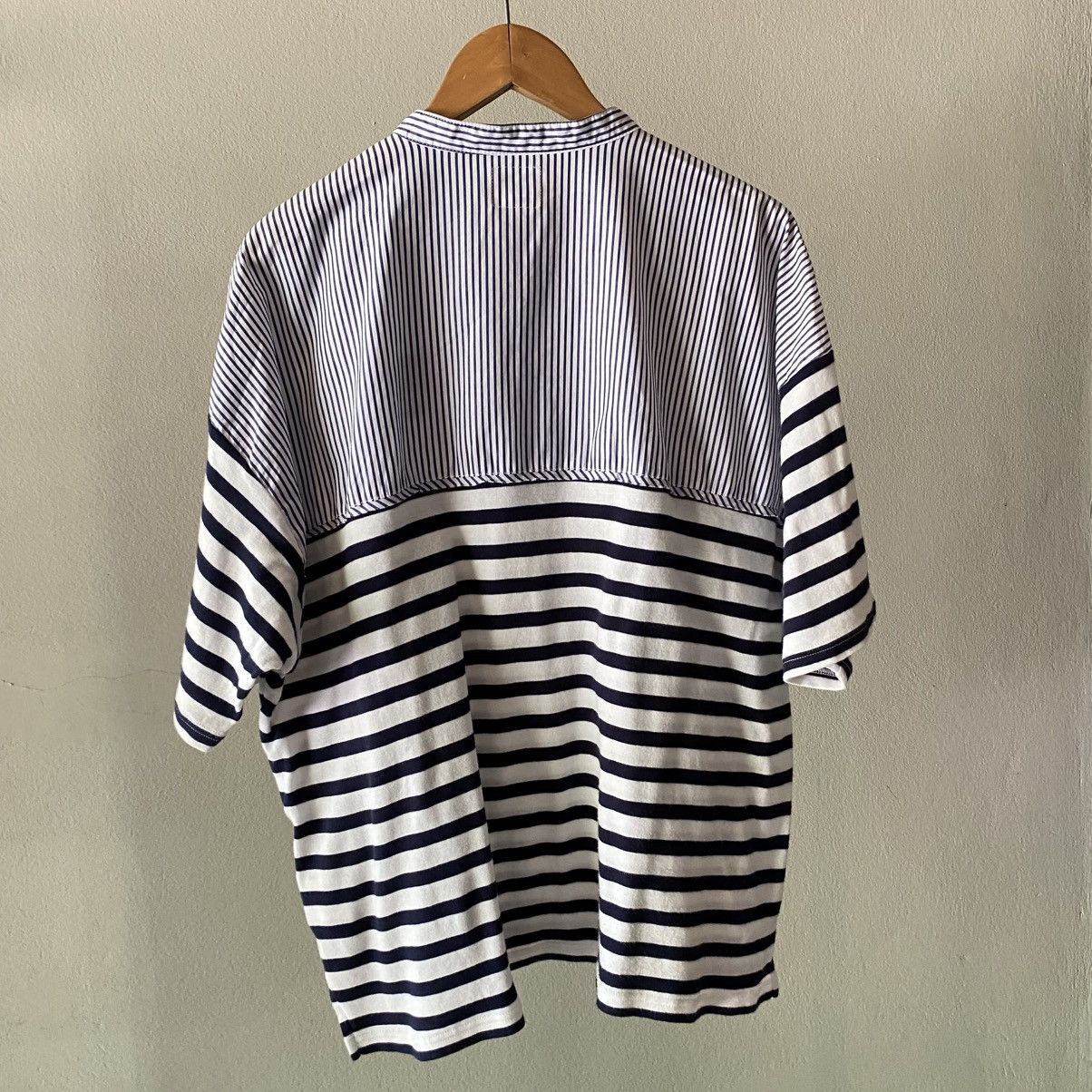 Frapbois FRAPBOIS Striped Mix Band Collar Shirt Size XL / US 12-14 / IT 48-50 - 21 Thumbnail