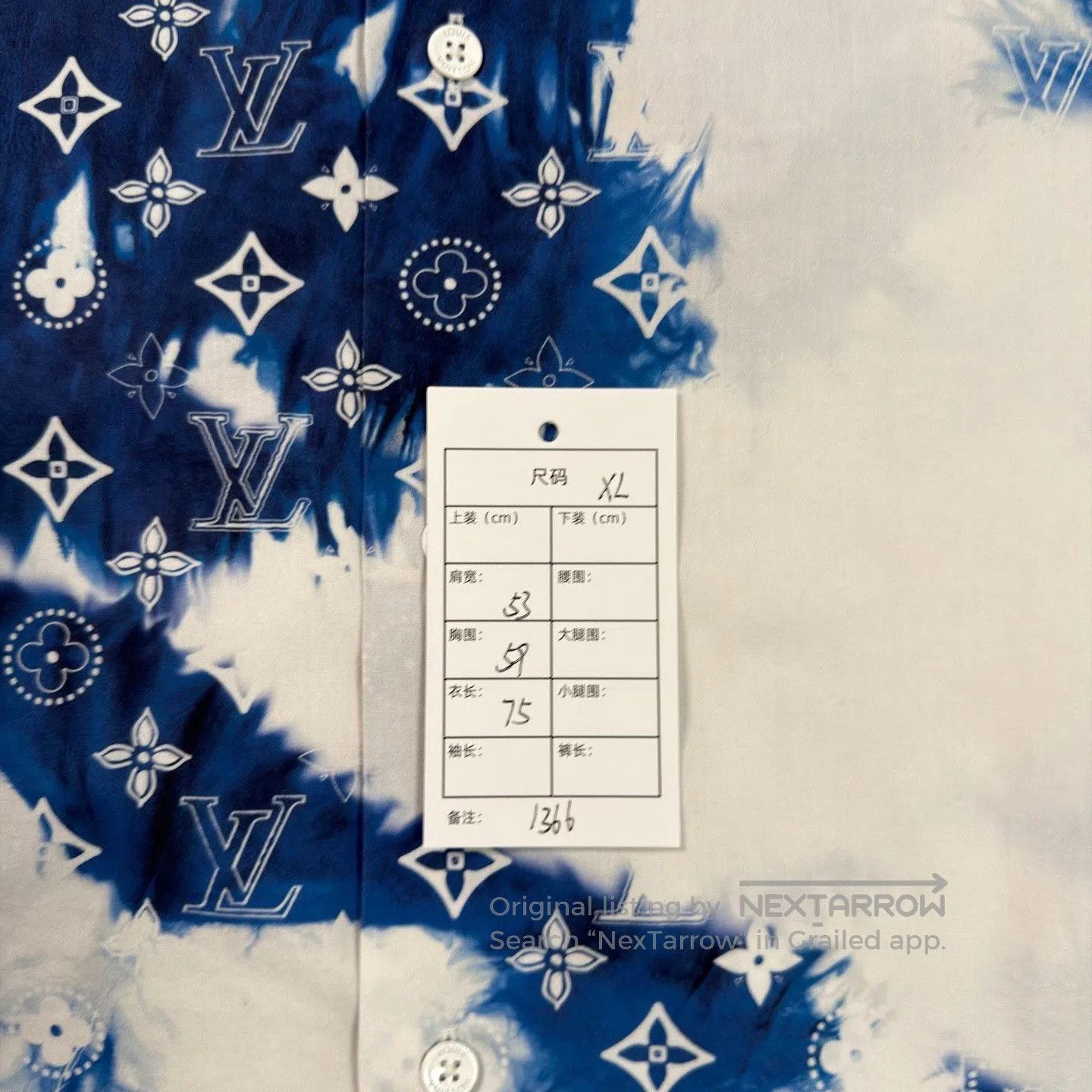 Louis Vuitton LV Blue Floral Print Short-Sleeve Shirt. Size US XL / EU 56 / 4 - 6 Thumbnail